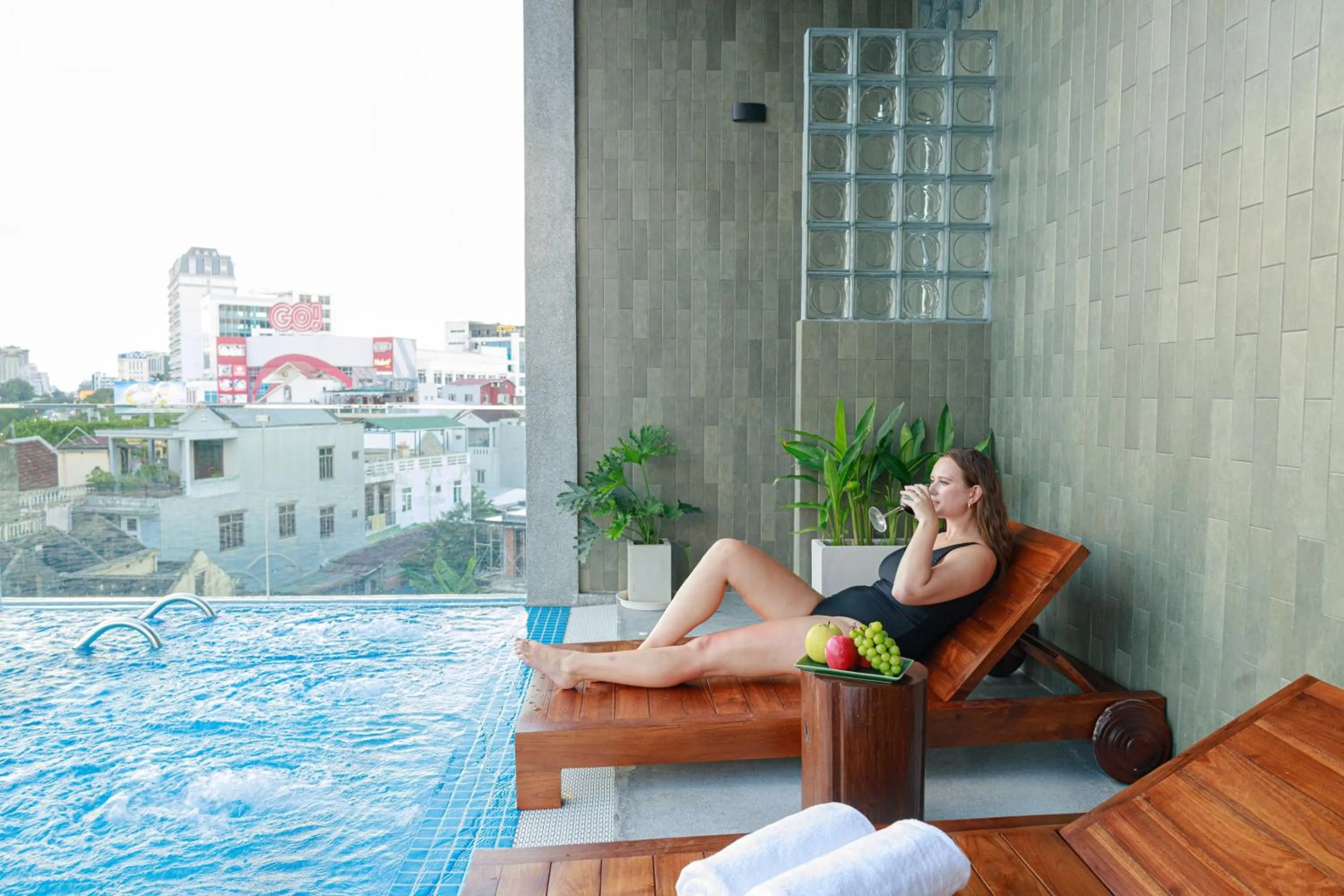 sunbed in TA Hue Boutique Hotel