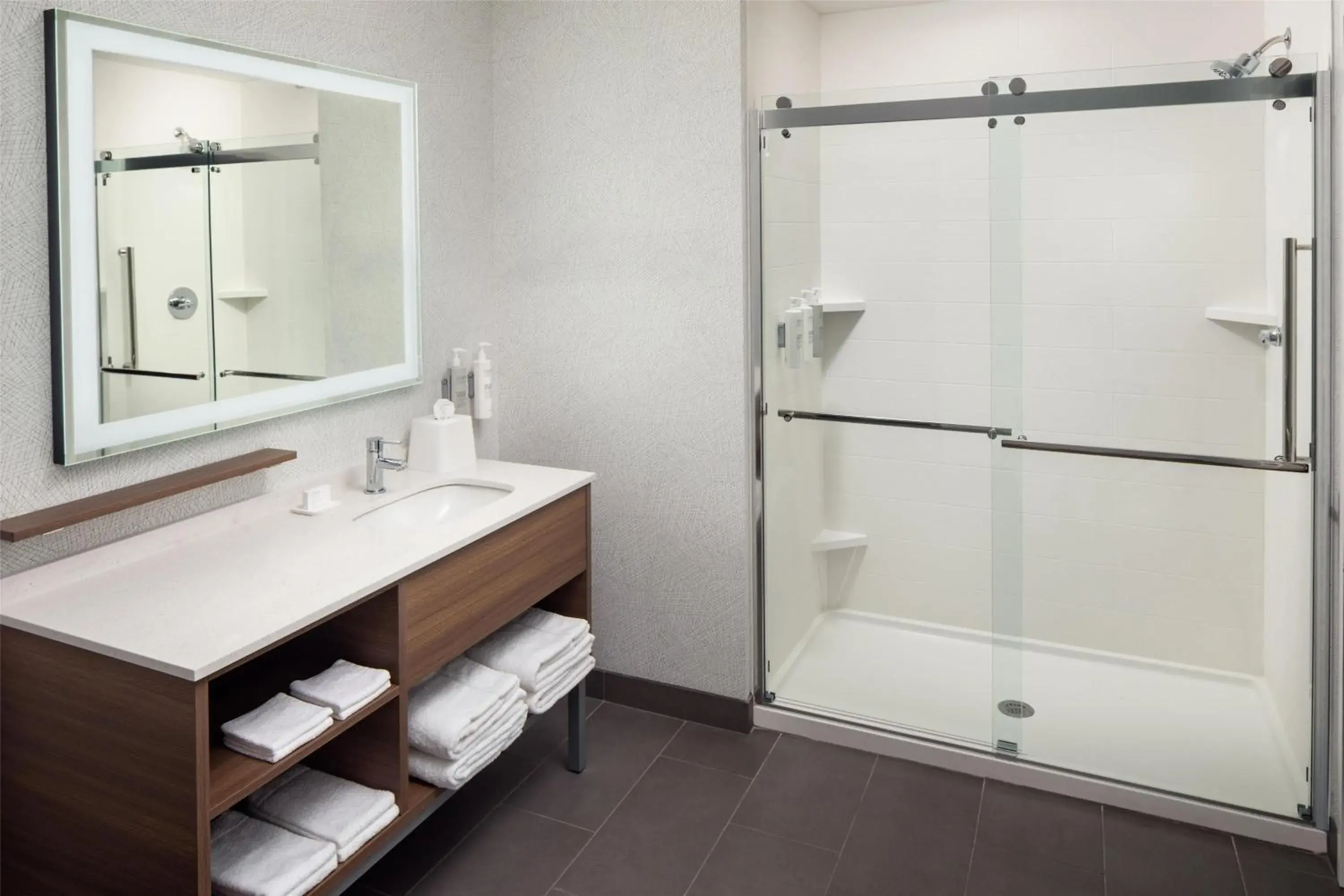 Bathroom in Home2 Suites By Hilton Bastrop Bathroom in Home2 Suites By Hilton Bastrop