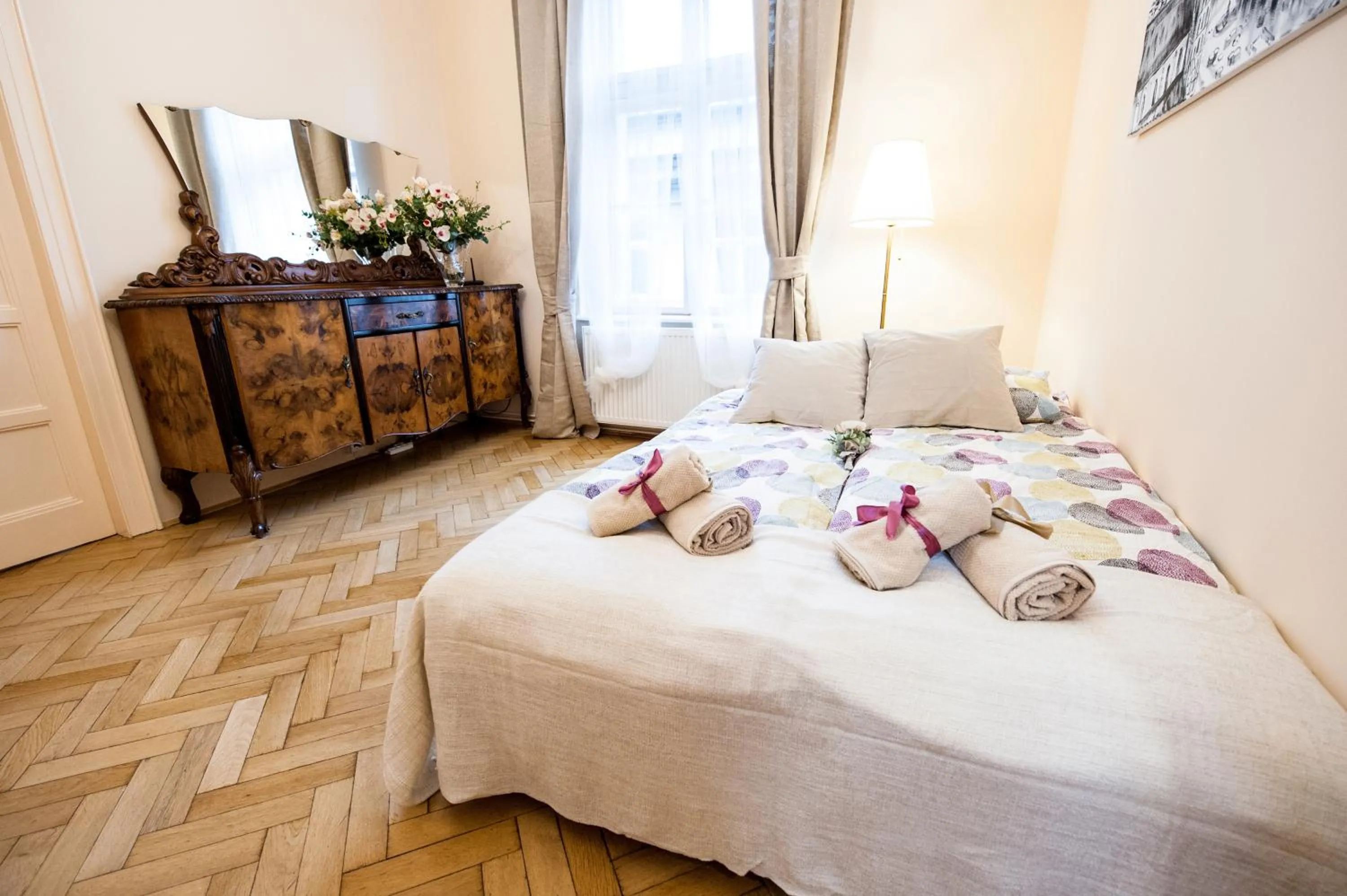 Bed in Apartments Roman