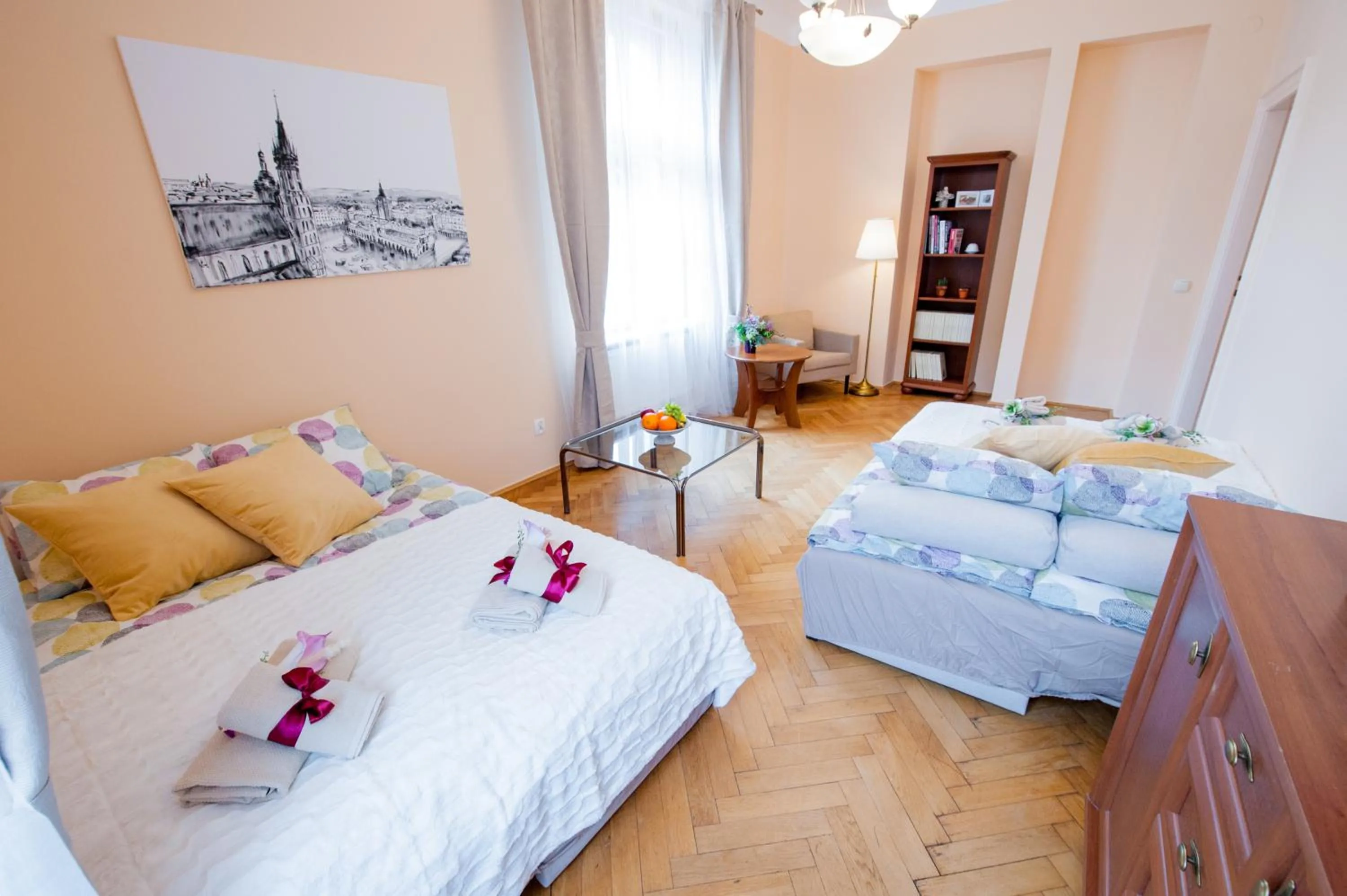 Living room, Bed in Apartments Roman