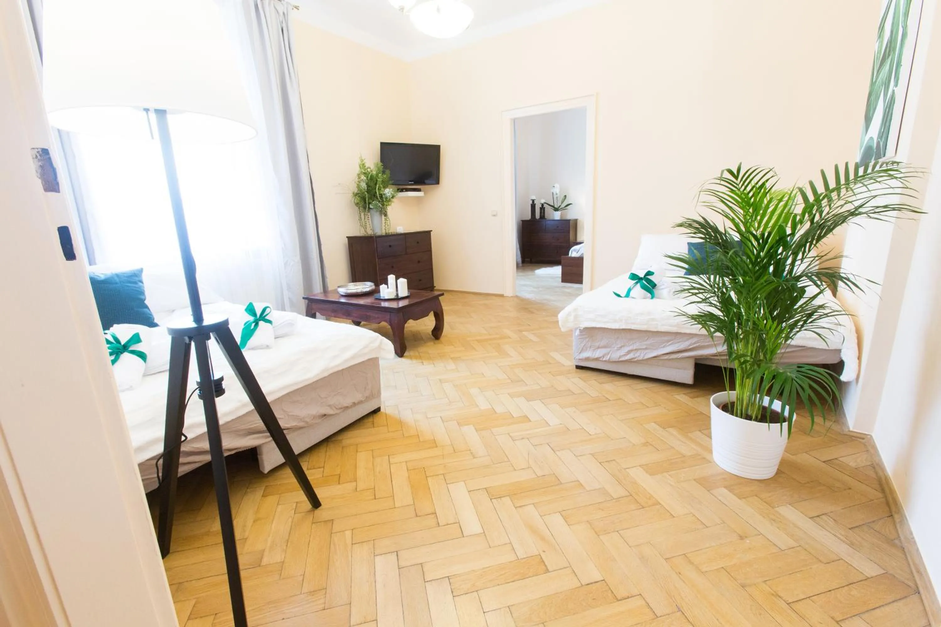 Living room, Bed in Apartments Roman