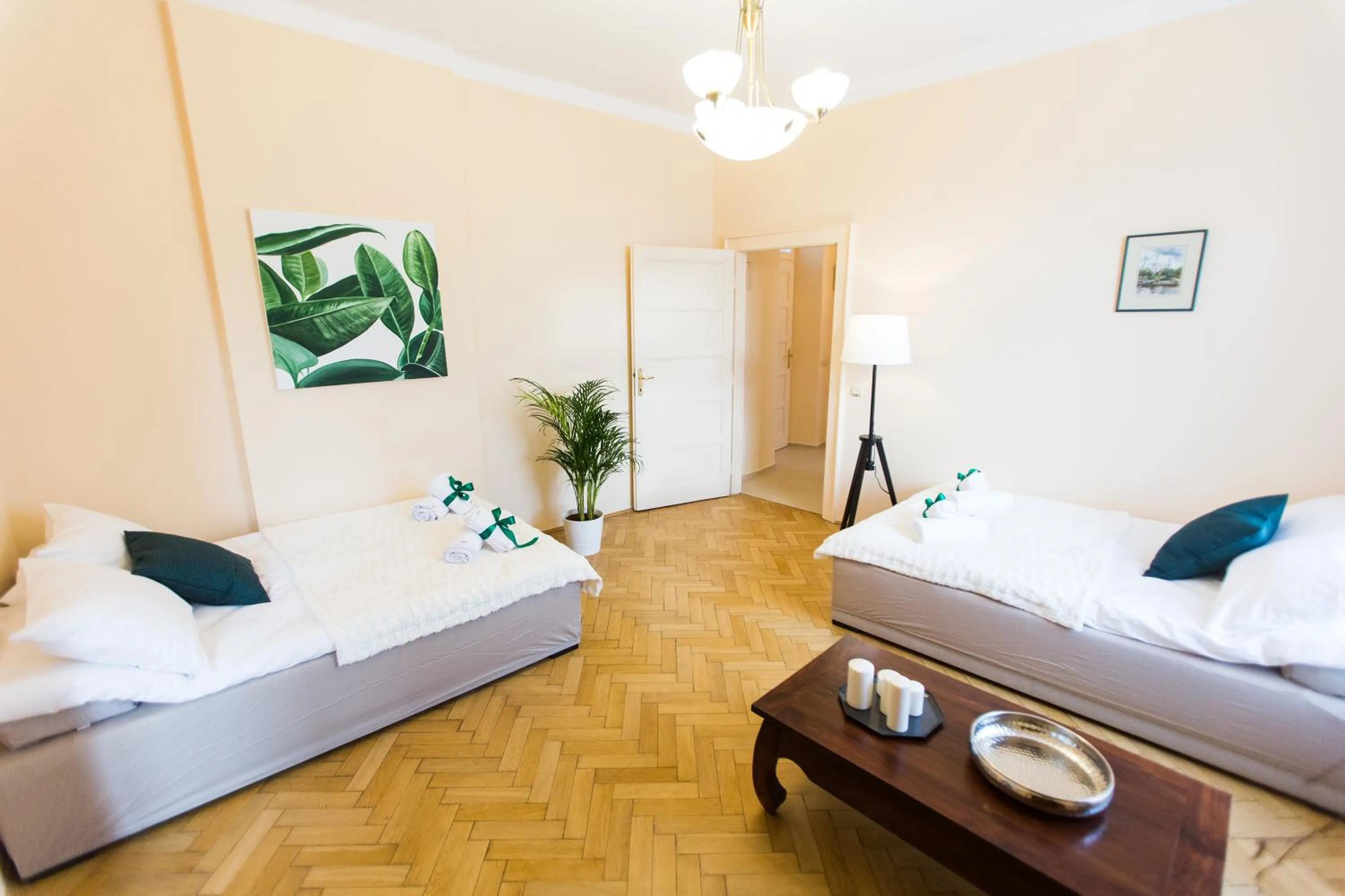 Living room, Bed in Apartments Roman