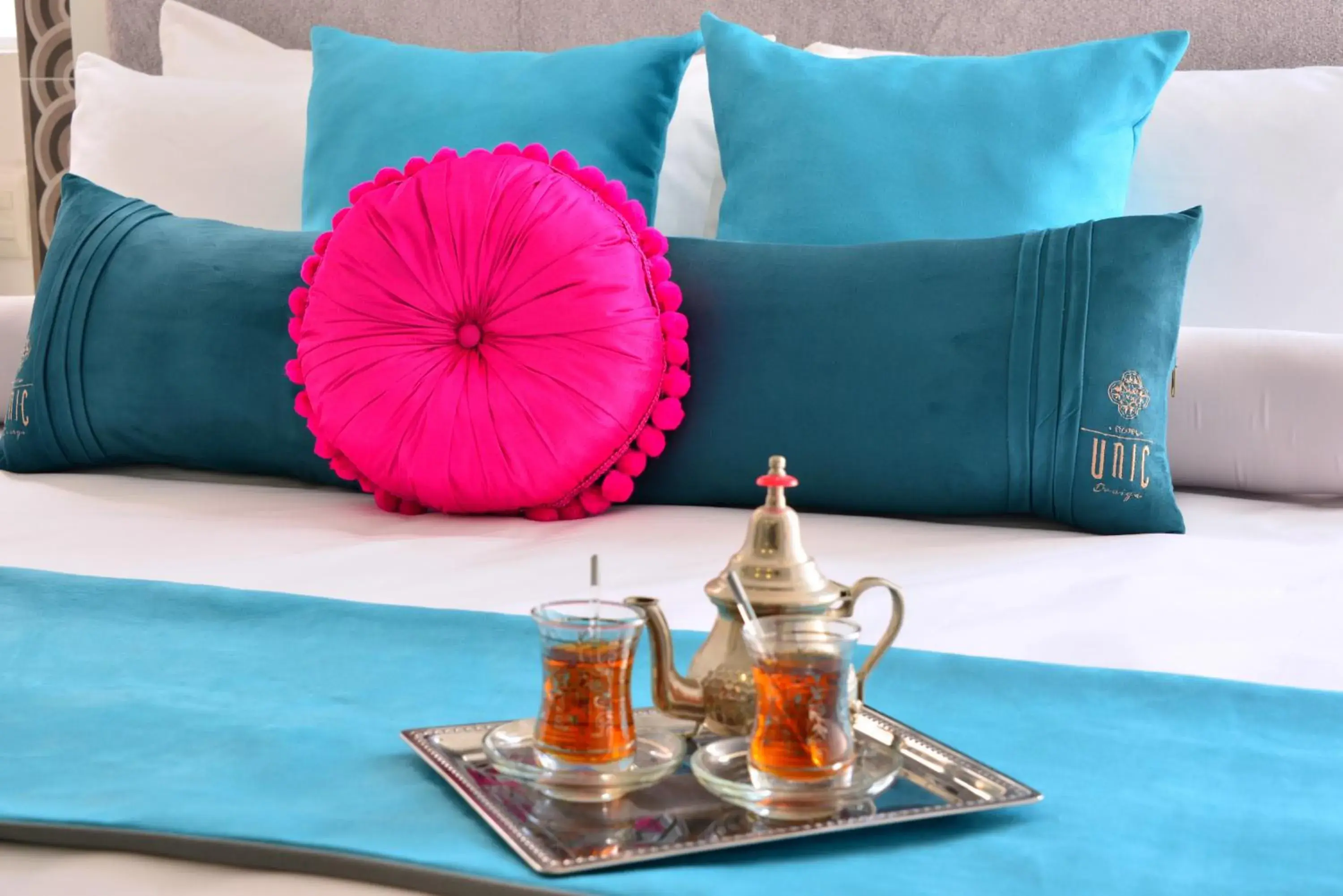 Decorative detail, Bed in Unic Design Hotel & Restaurant- 5th Avenue Decorative detail, Bed in Unic Design Hotel & Restaurant- 5th Avenue