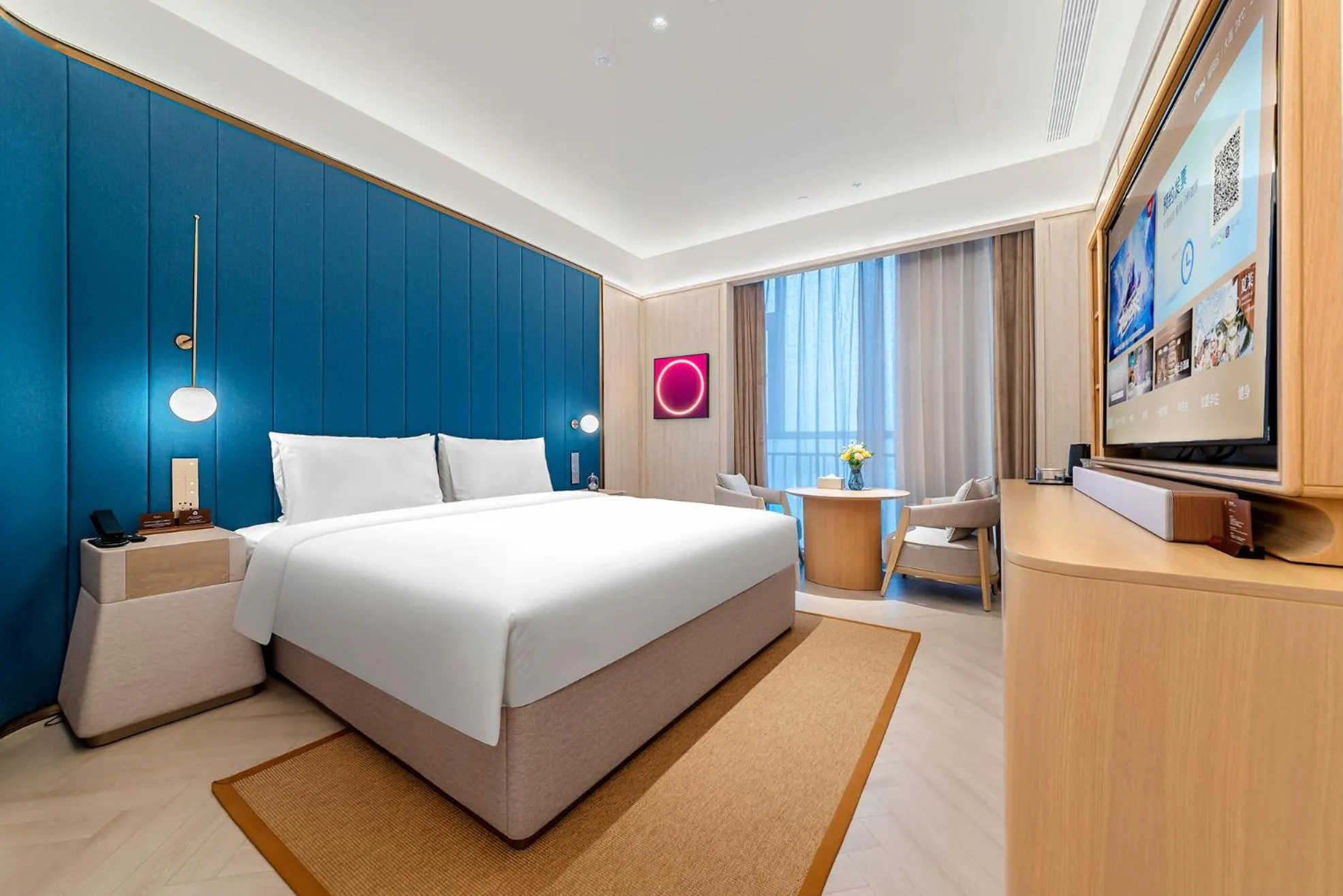 Bed in Orange Crystal High-tech Convention and Exhibition Center Hotel