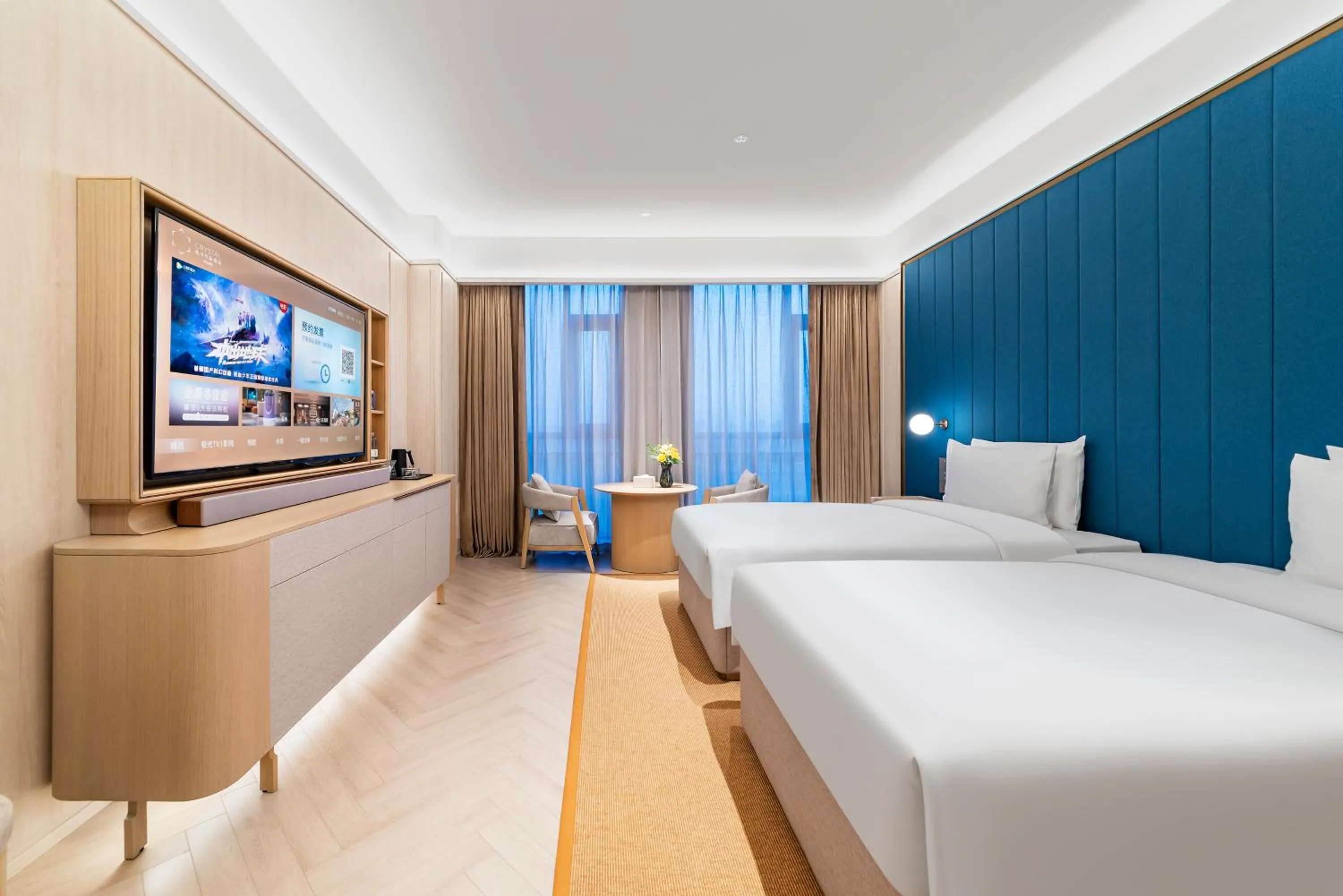 Bed in Orange Crystal High-tech Convention and Exhibition Center Hotel