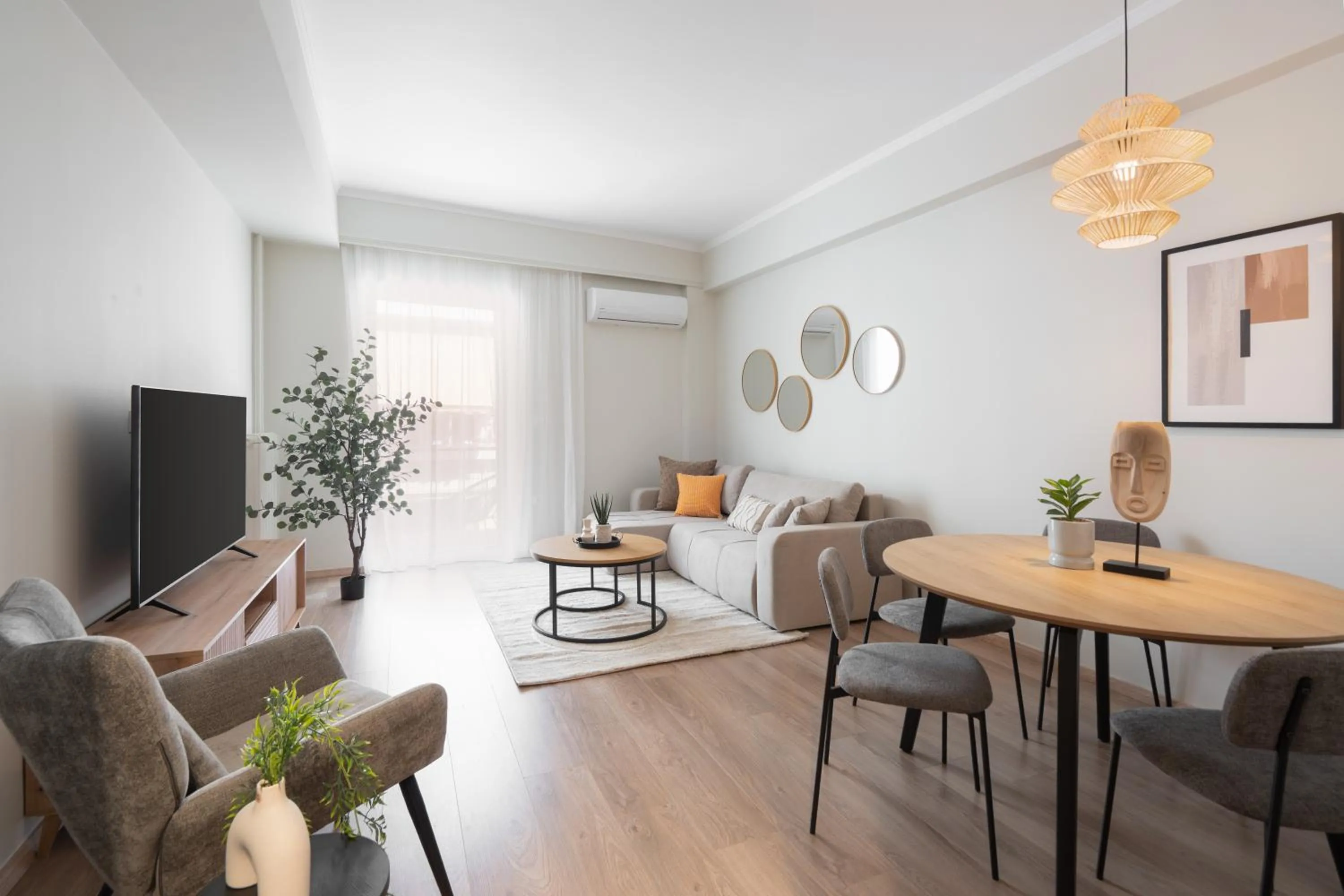 Two-Bedroom Apartment with Balcony in Spacious Luxury Apartment Near Piraeus Port