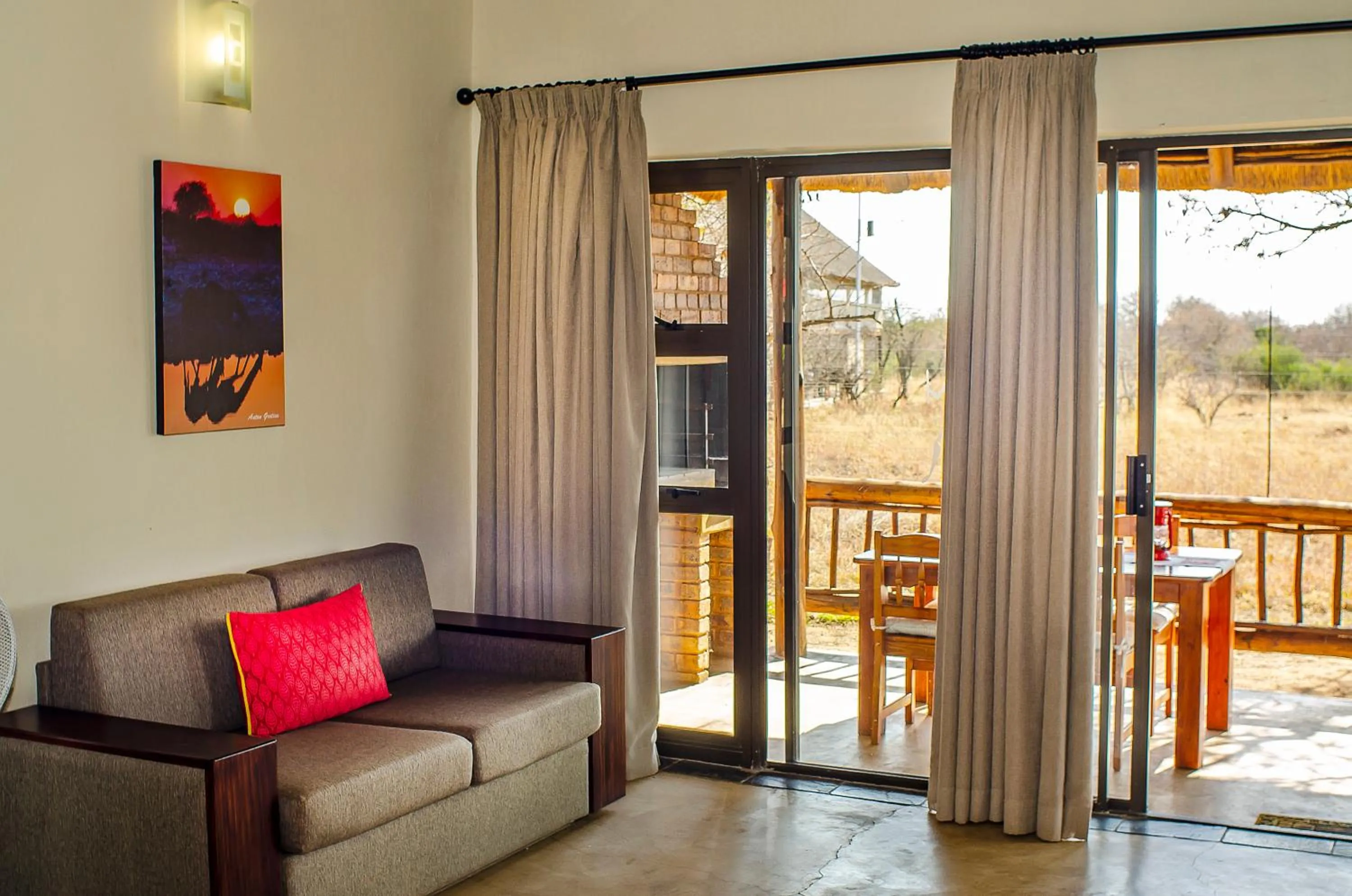 Seating area in Tshikwalo Game Lodge