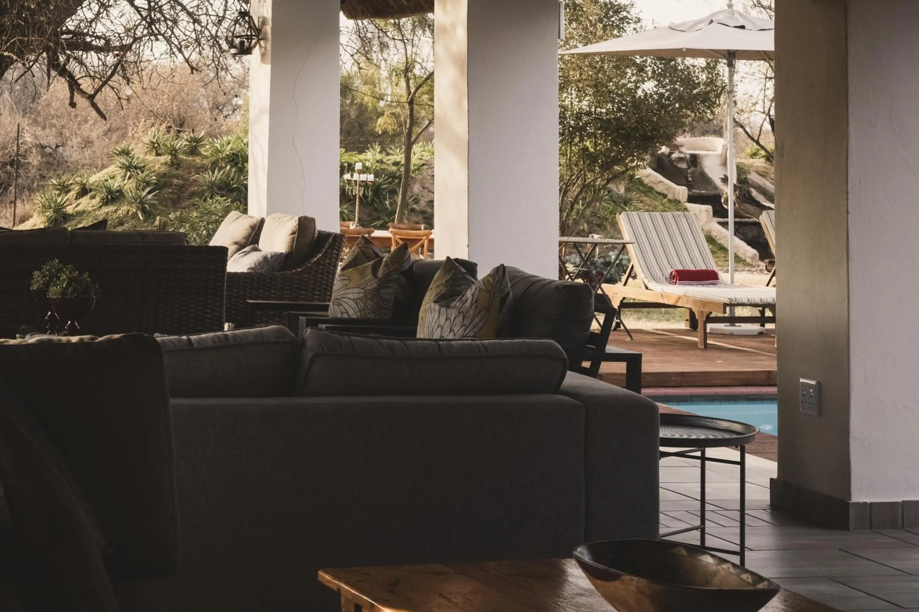 Seating area in Tshikwalo Game Lodge