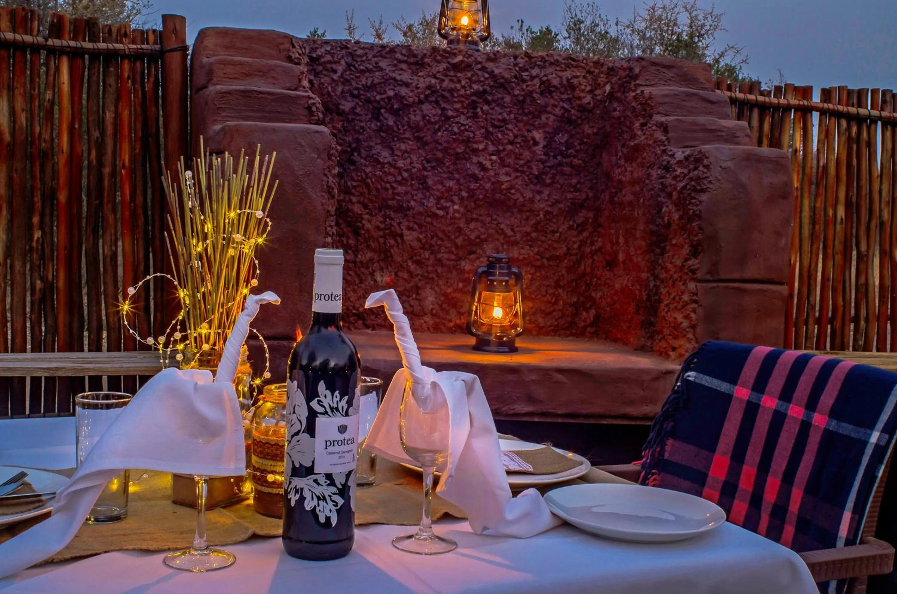 Dinner in Tshikwalo Game Lodge