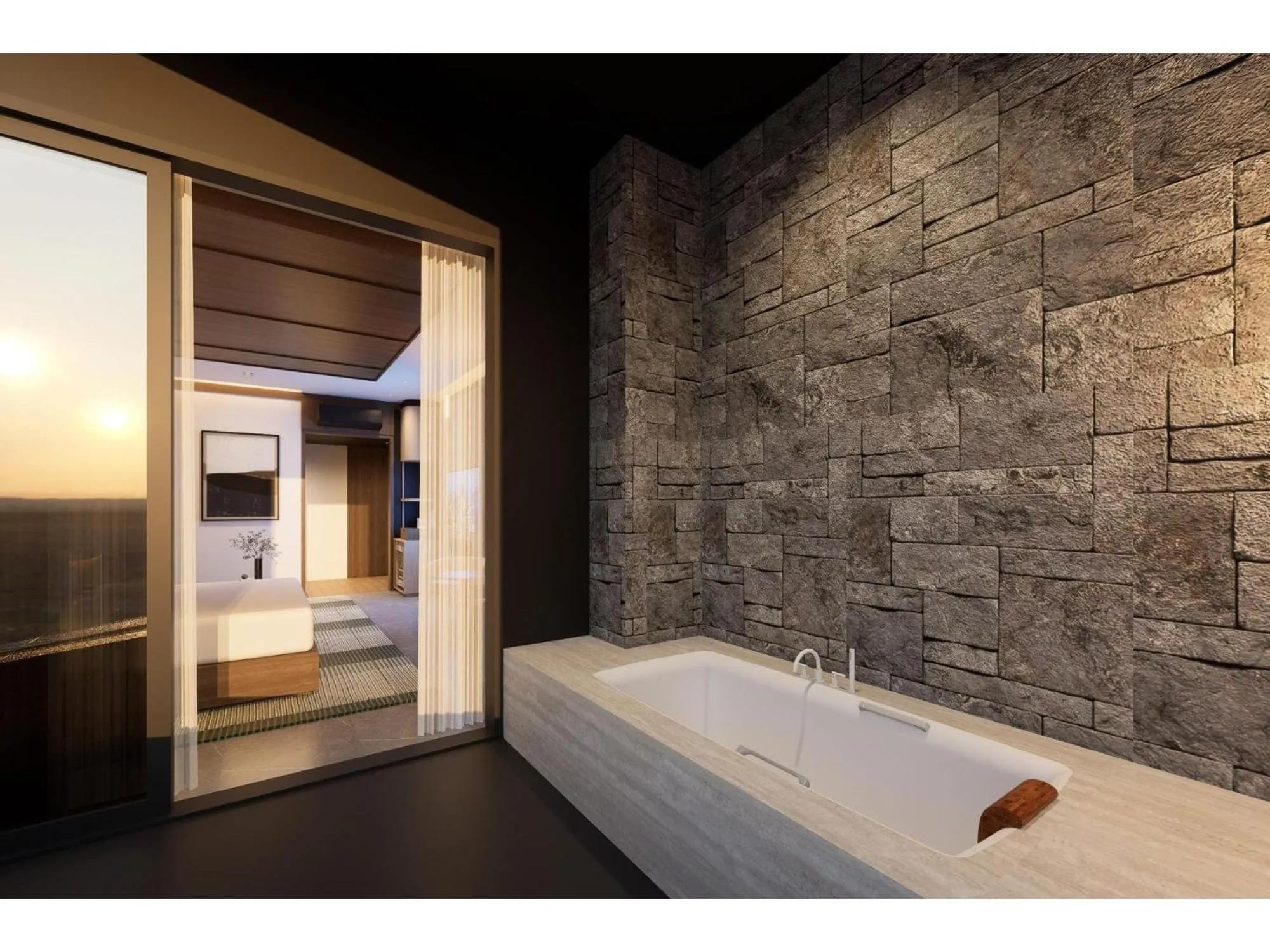Bathroom, Bed in Quenzo Beach Resort