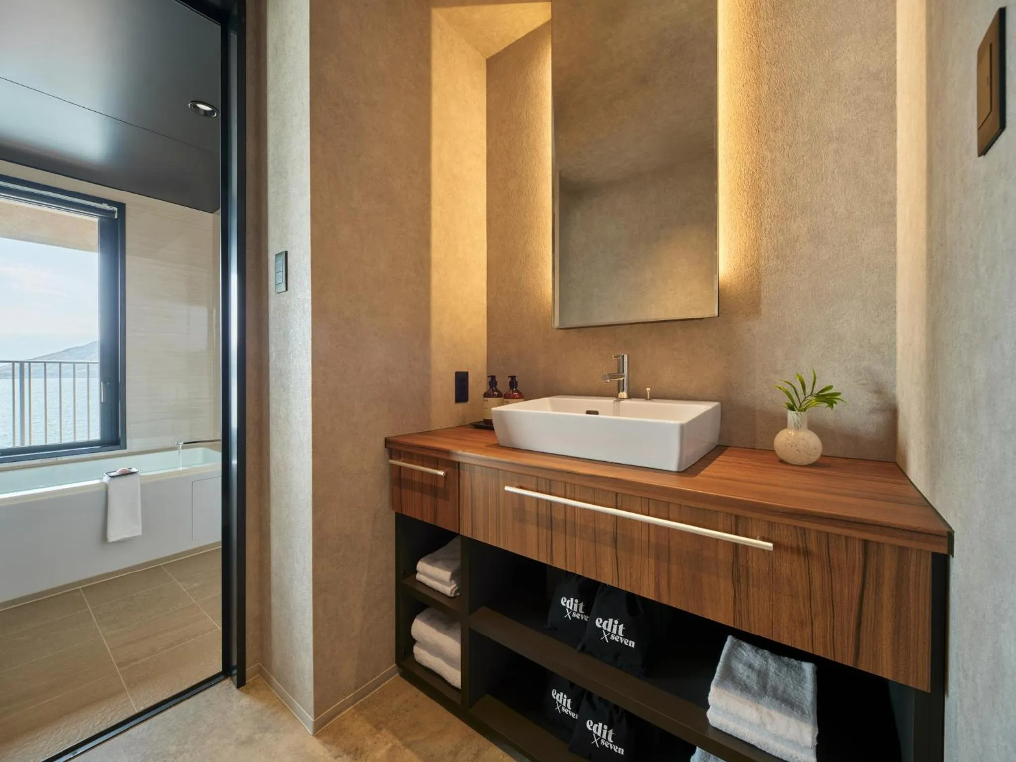 Twin Room with Terrace and Ocean View - West Wing in edit x seven SETOUCHI SHODOSHIMA