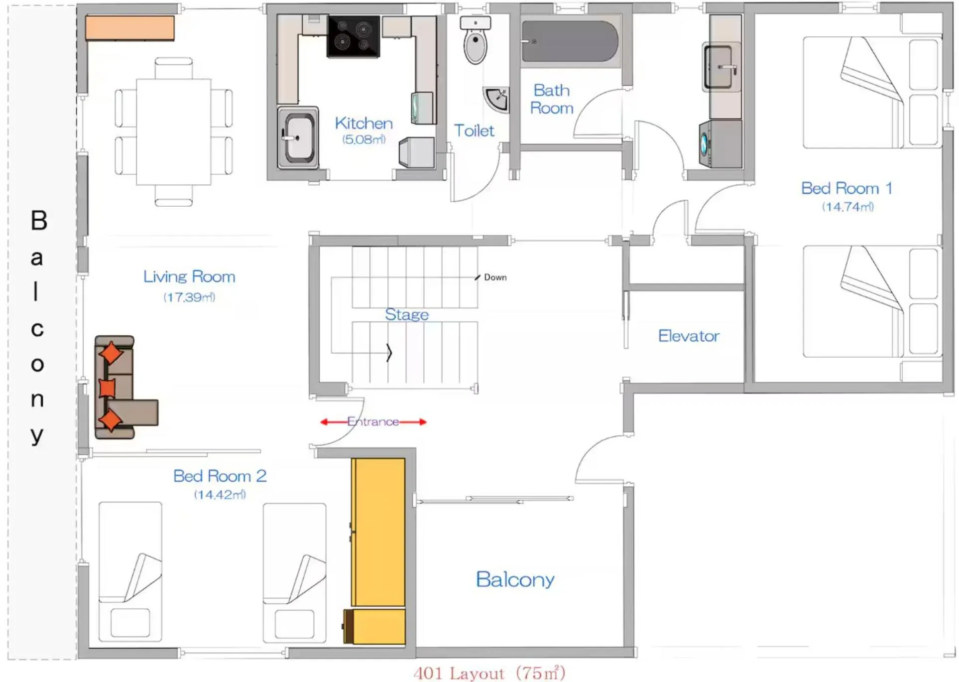 Floor plan in Kizen Villa