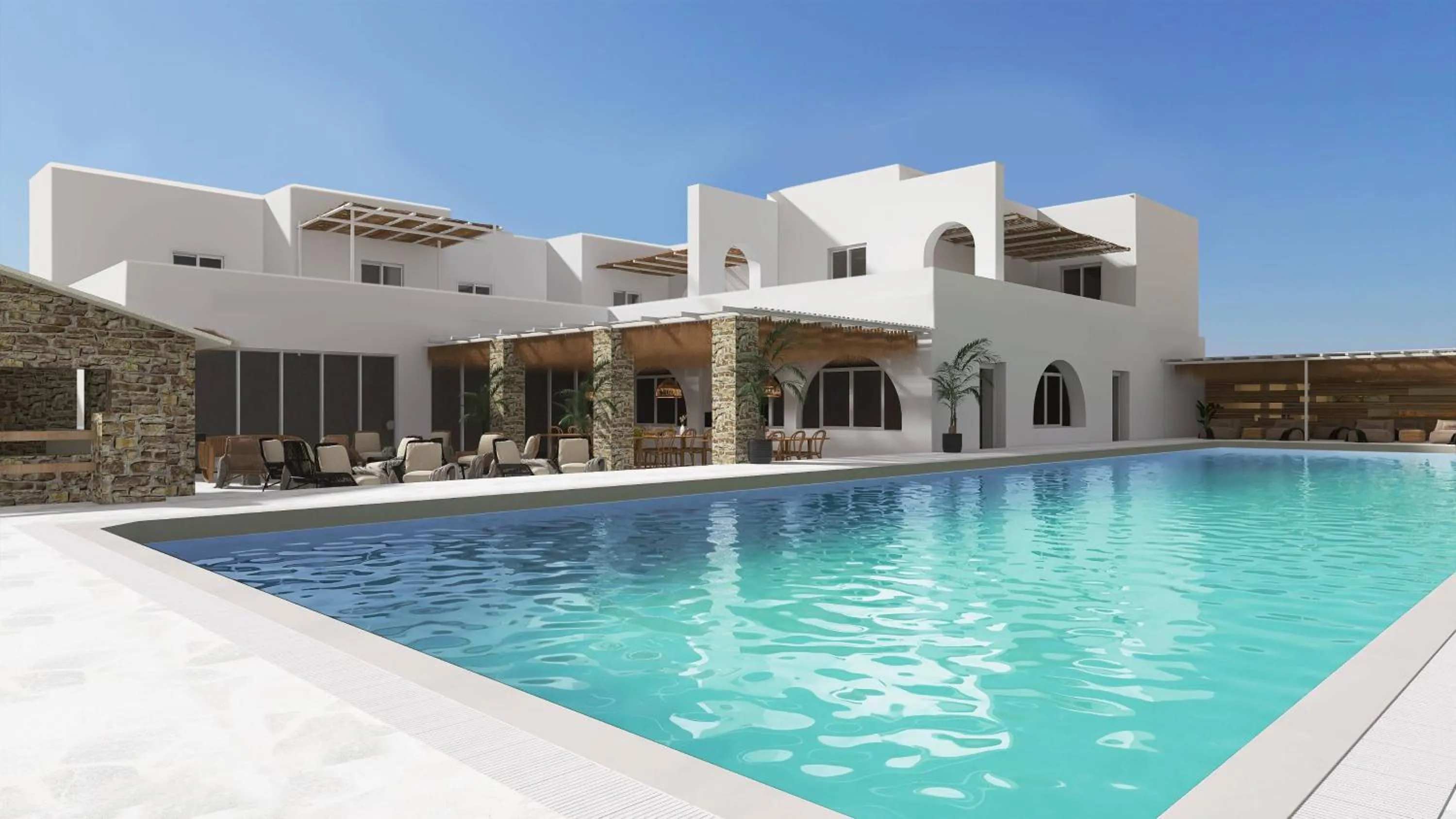 Swimming pool in Pounda Resort Paros, a member of Radisson Individuals