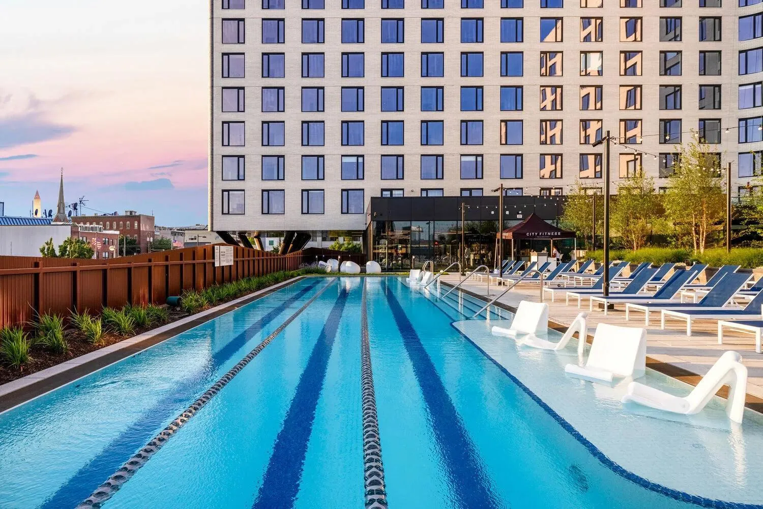 Swimming pool in Luxury Apartments by Hyatus at Central Philly