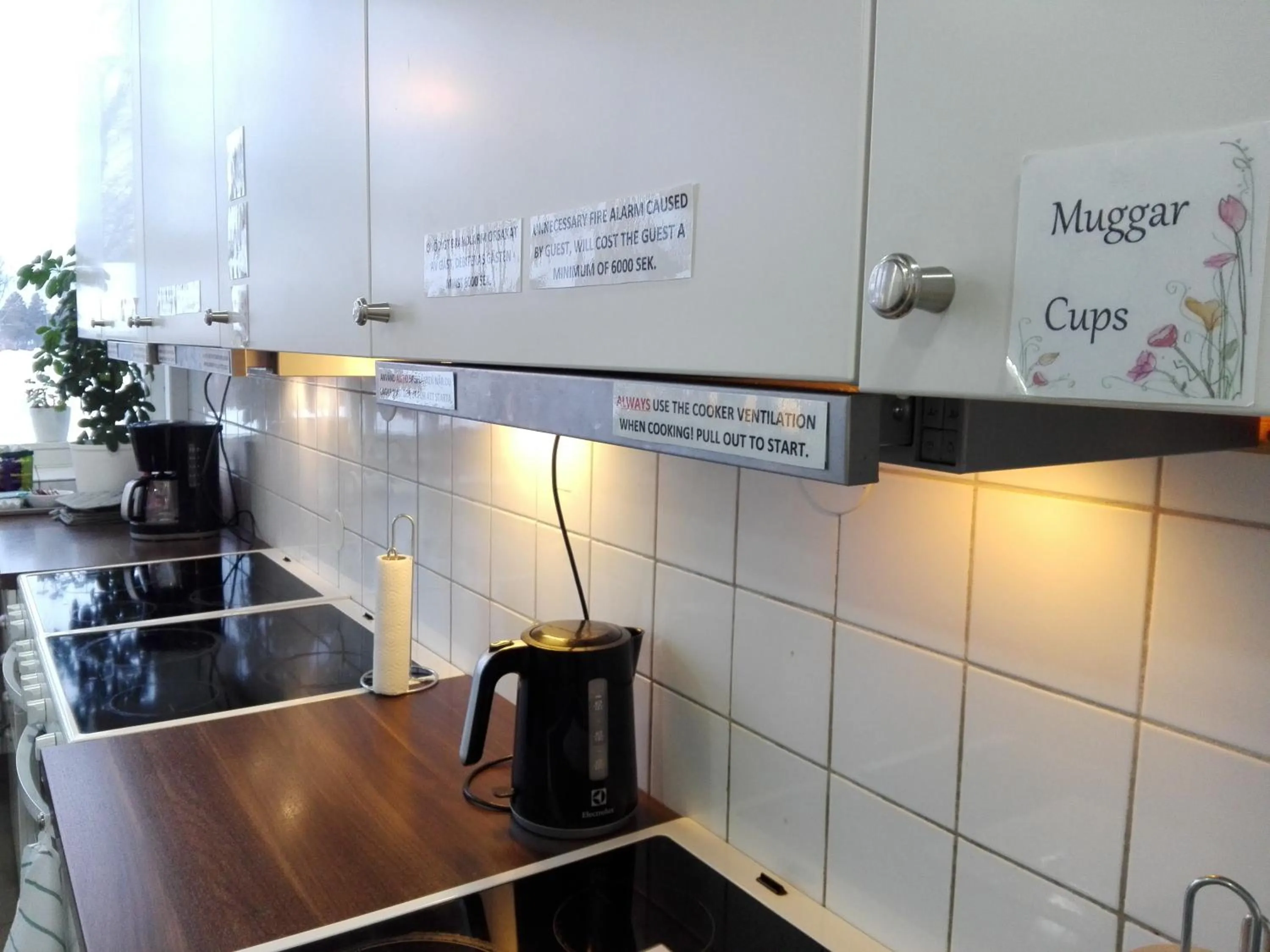 Communal kitchen in Kristinebergs Bed & Breakfast