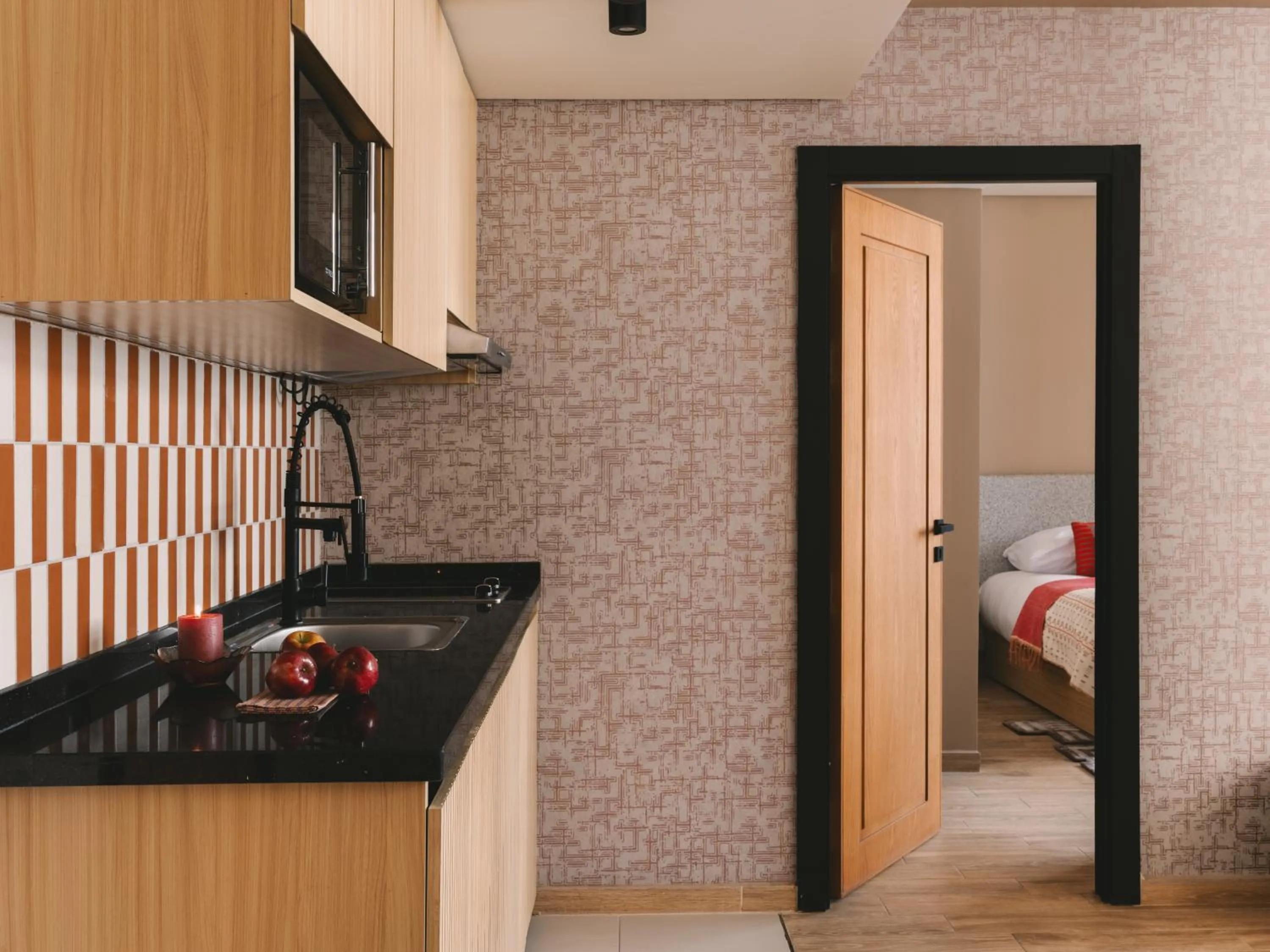 Kitchen or kitchenette in Saint J Hotel by Brassbell