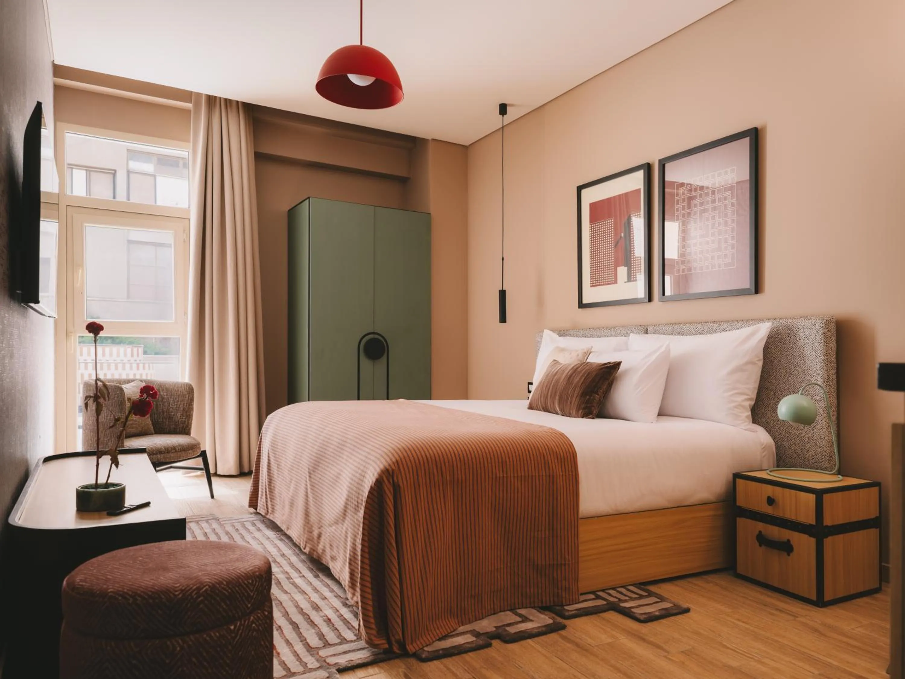 Seating area, Bed in Saint J Hotel by Brassbell