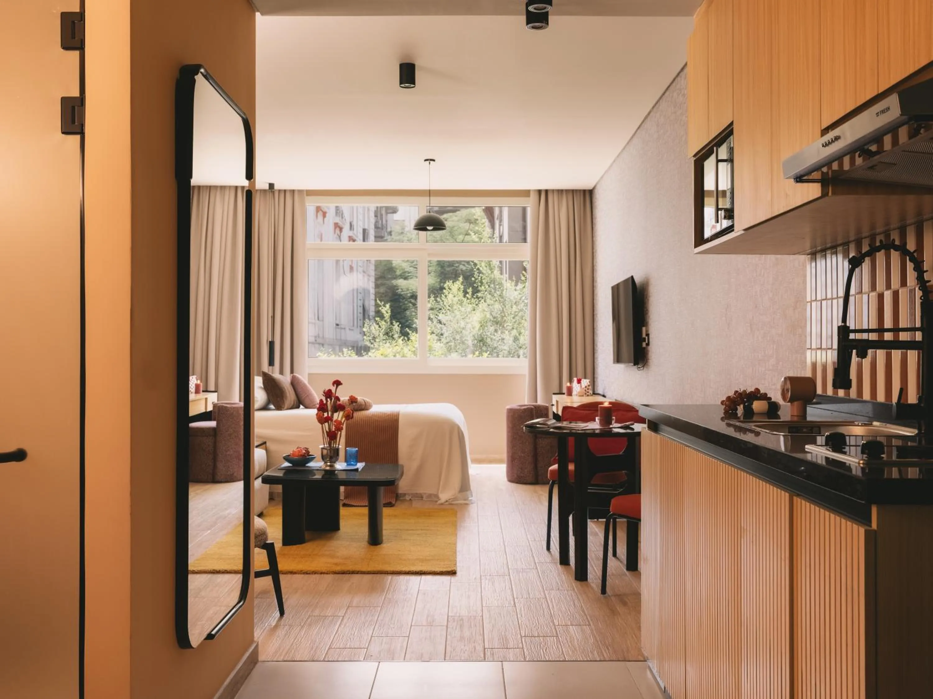 Kitchen or kitchenette in Saint J Hotel by Brassbell