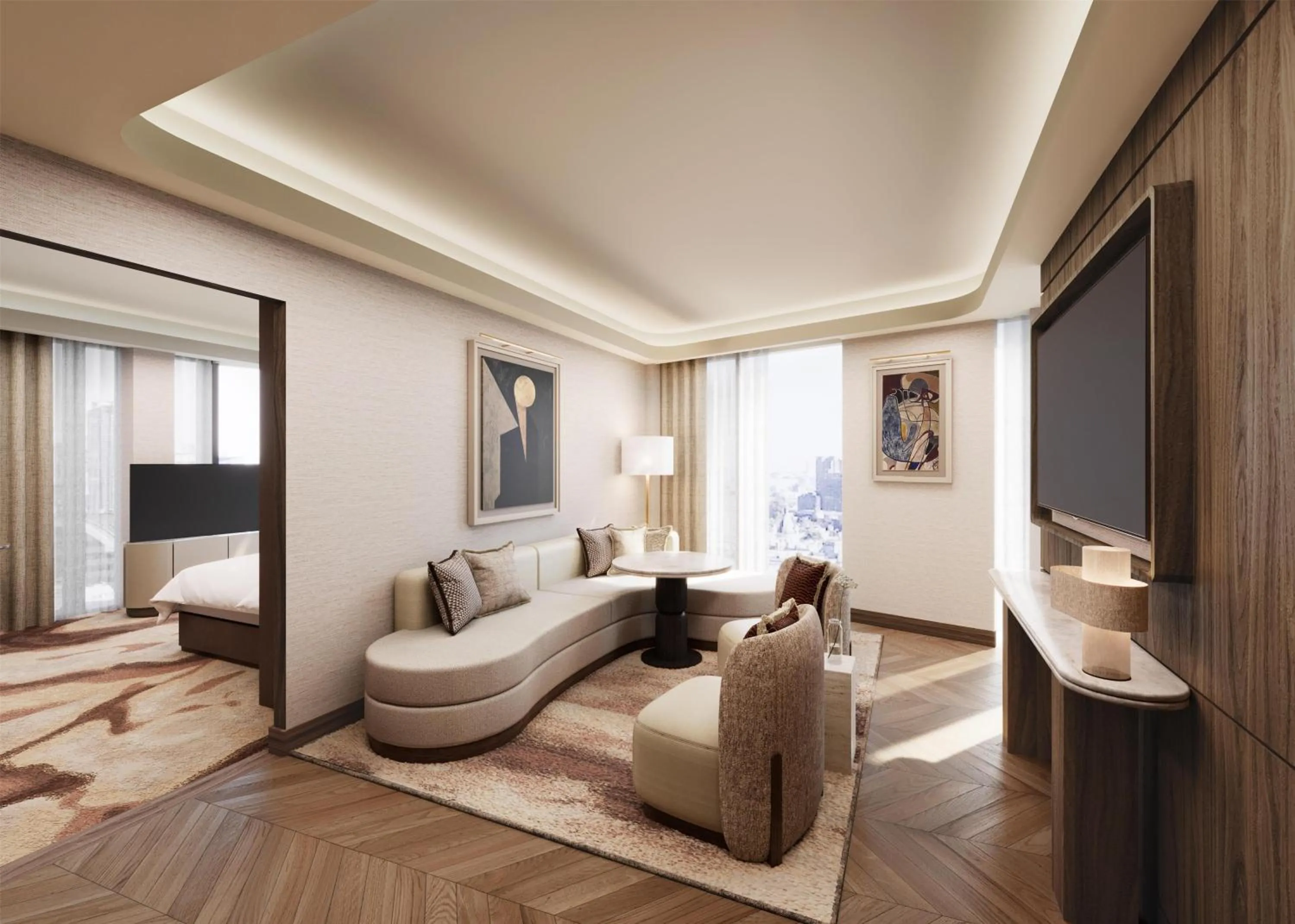 Living room, Bed in Hilton London Bankside