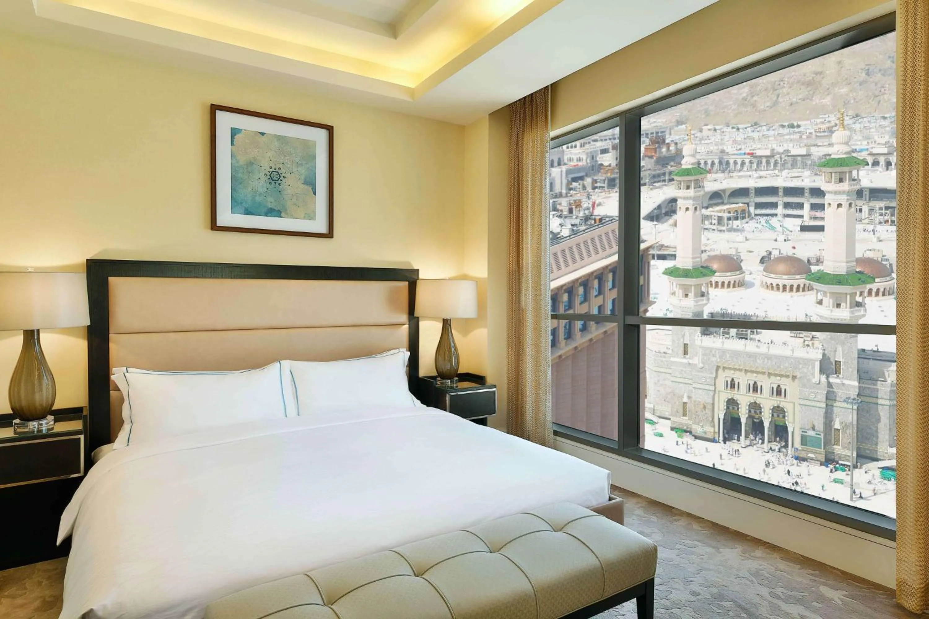 View (from property/room), Bed in Conrad Jabal Omar Makkah