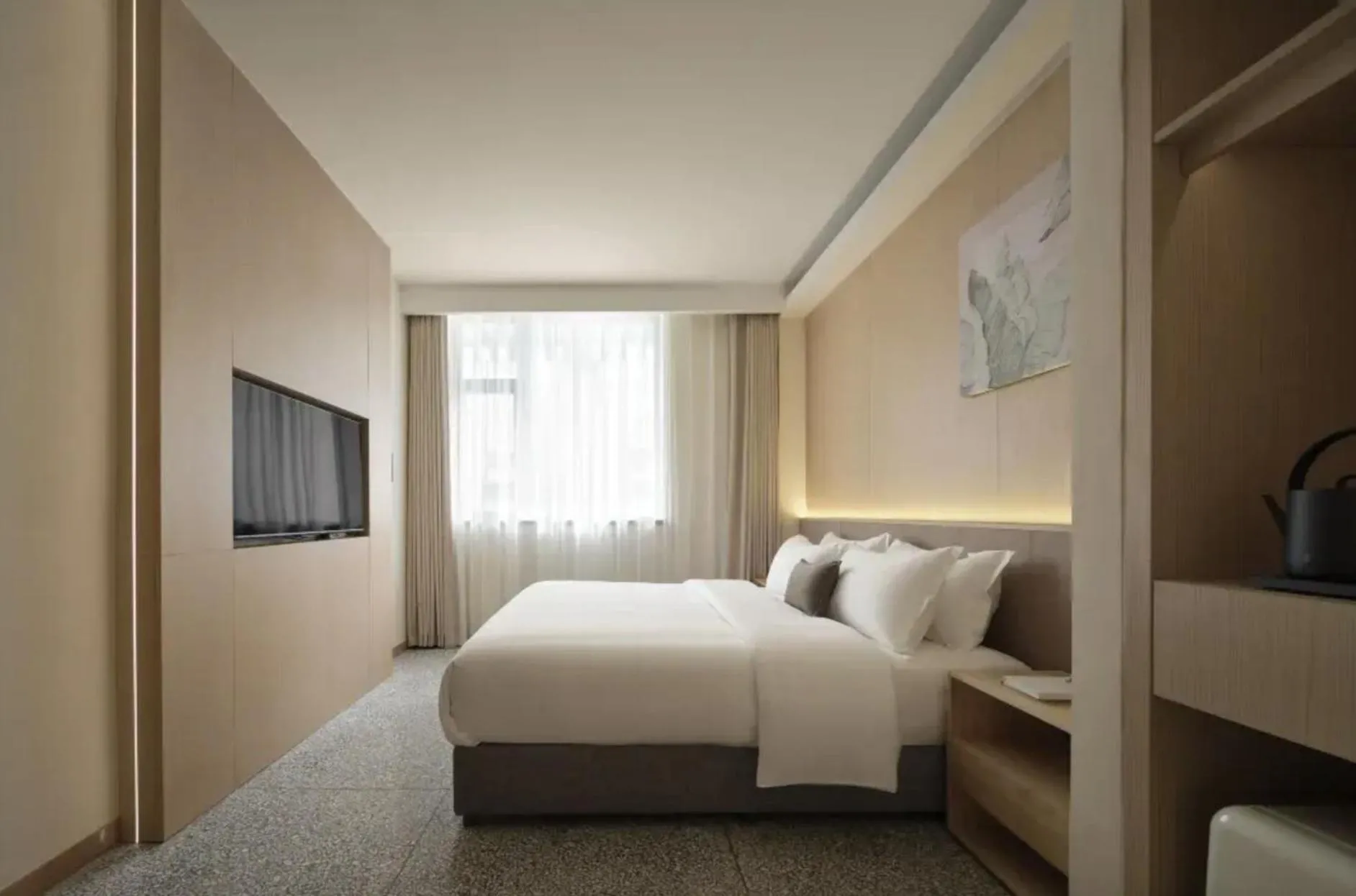 TV and multimedia, Bed in The Hidden House Aesthetic Life Courtyard Hotel Kuanzhai Alley People's Park Subway Station Branch