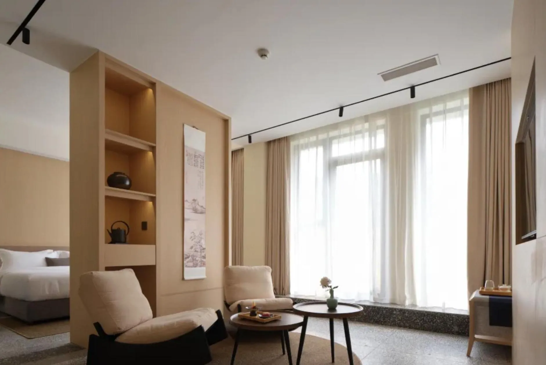Seating area, Bed in The Hidden House Aesthetic Life Courtyard Hotel Kuanzhai Alley People's Park Subway Station Branch