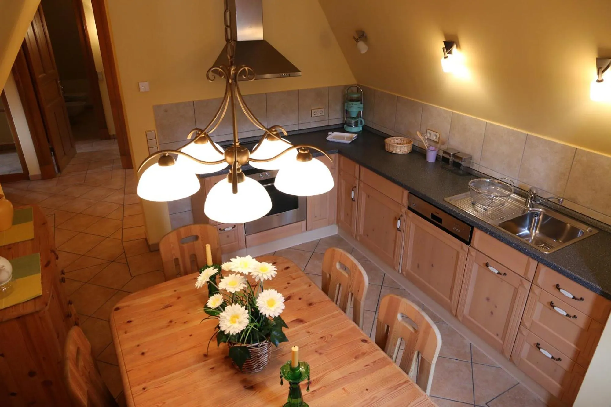 Kitchen or kitchenette in Gästehaus am Wasserturm