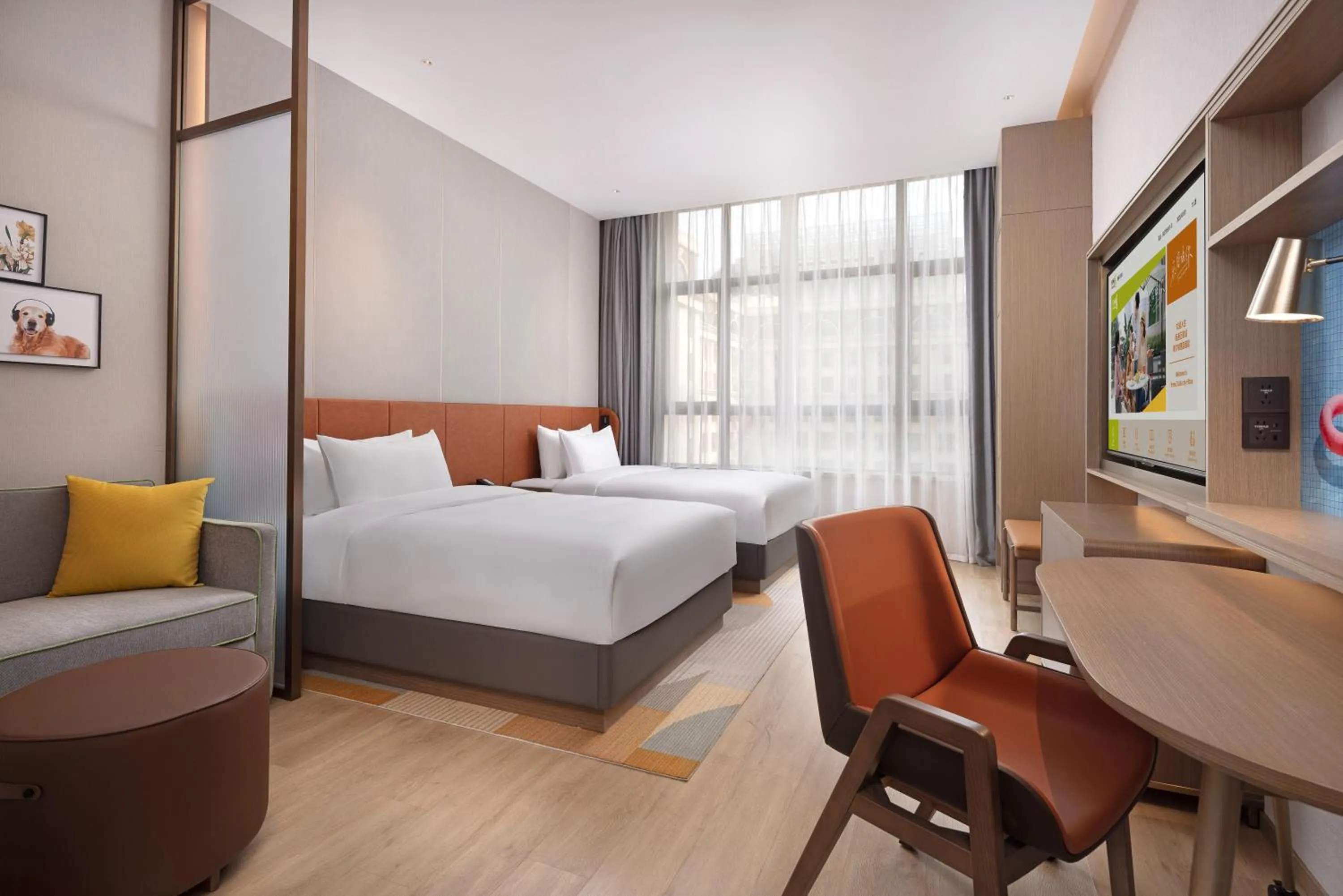 Bed in Home2 Suite by Hilton Nantong Vientiane City
