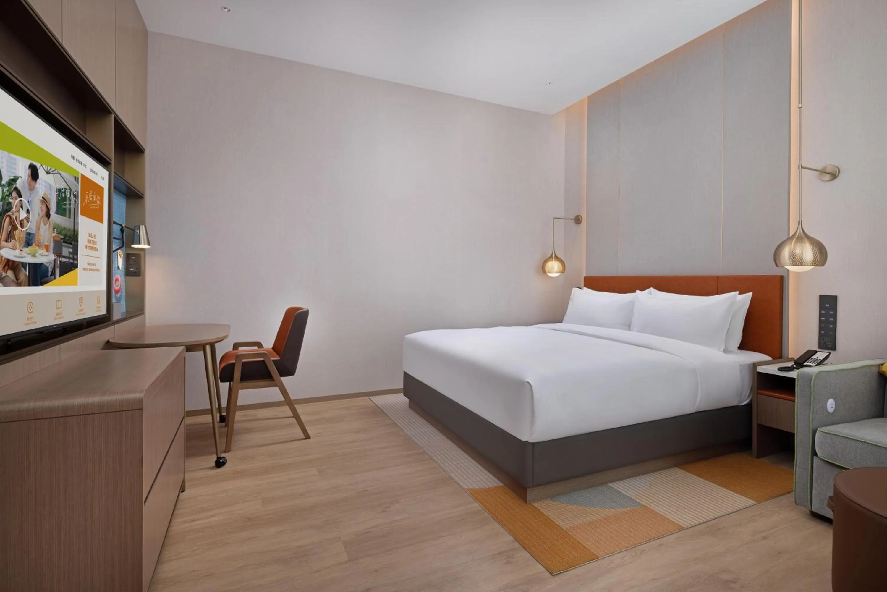 Bed in Home2 Suite by Hilton Nantong Vientiane City