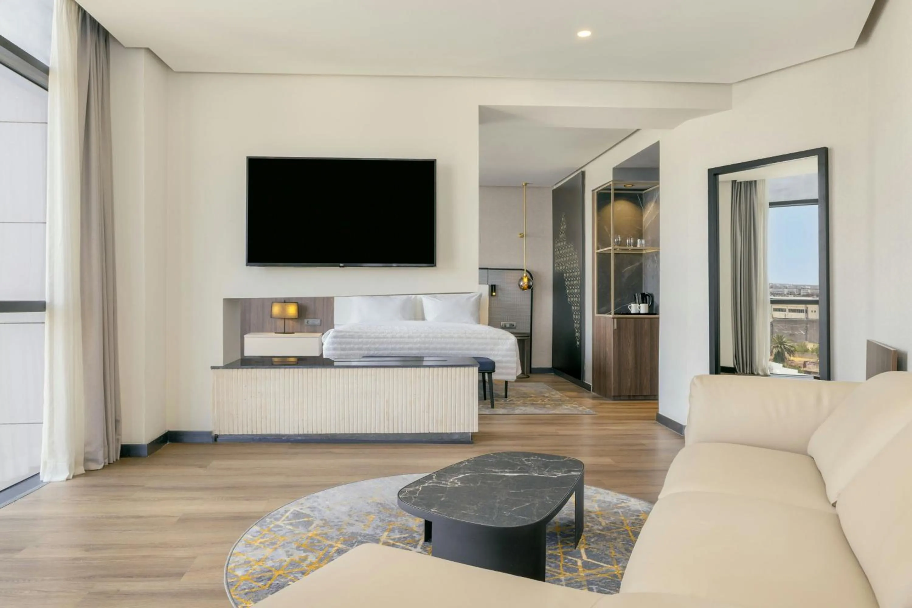 Living room, Bed in Le Meridien Casablanca