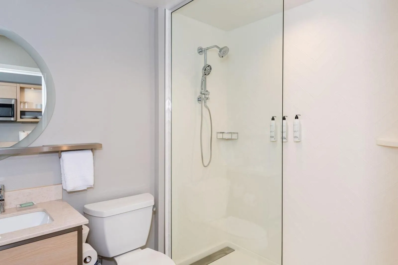 Shower in TownePlace Suites Dayton Beavercreek