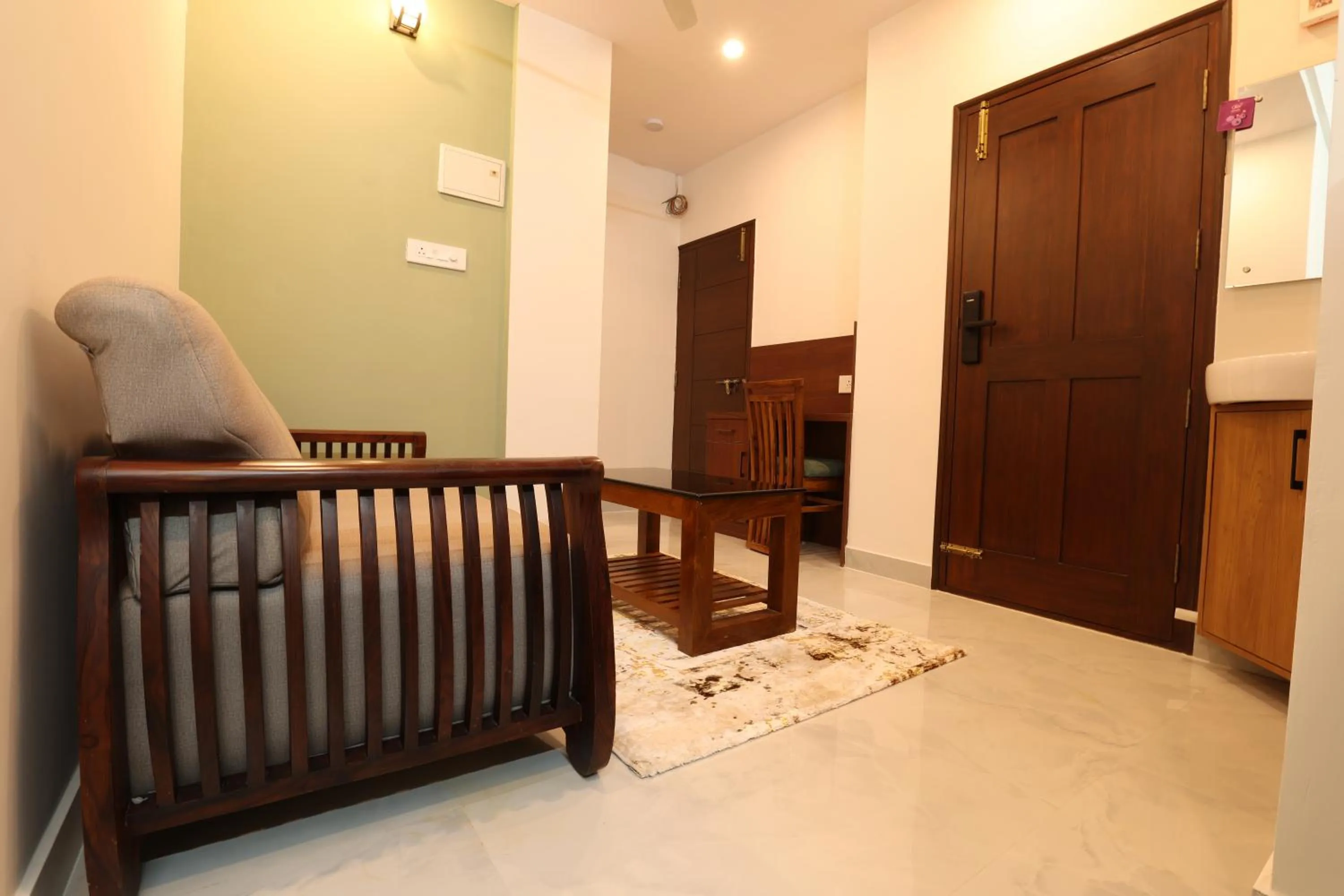 Living room in Olivette Suites