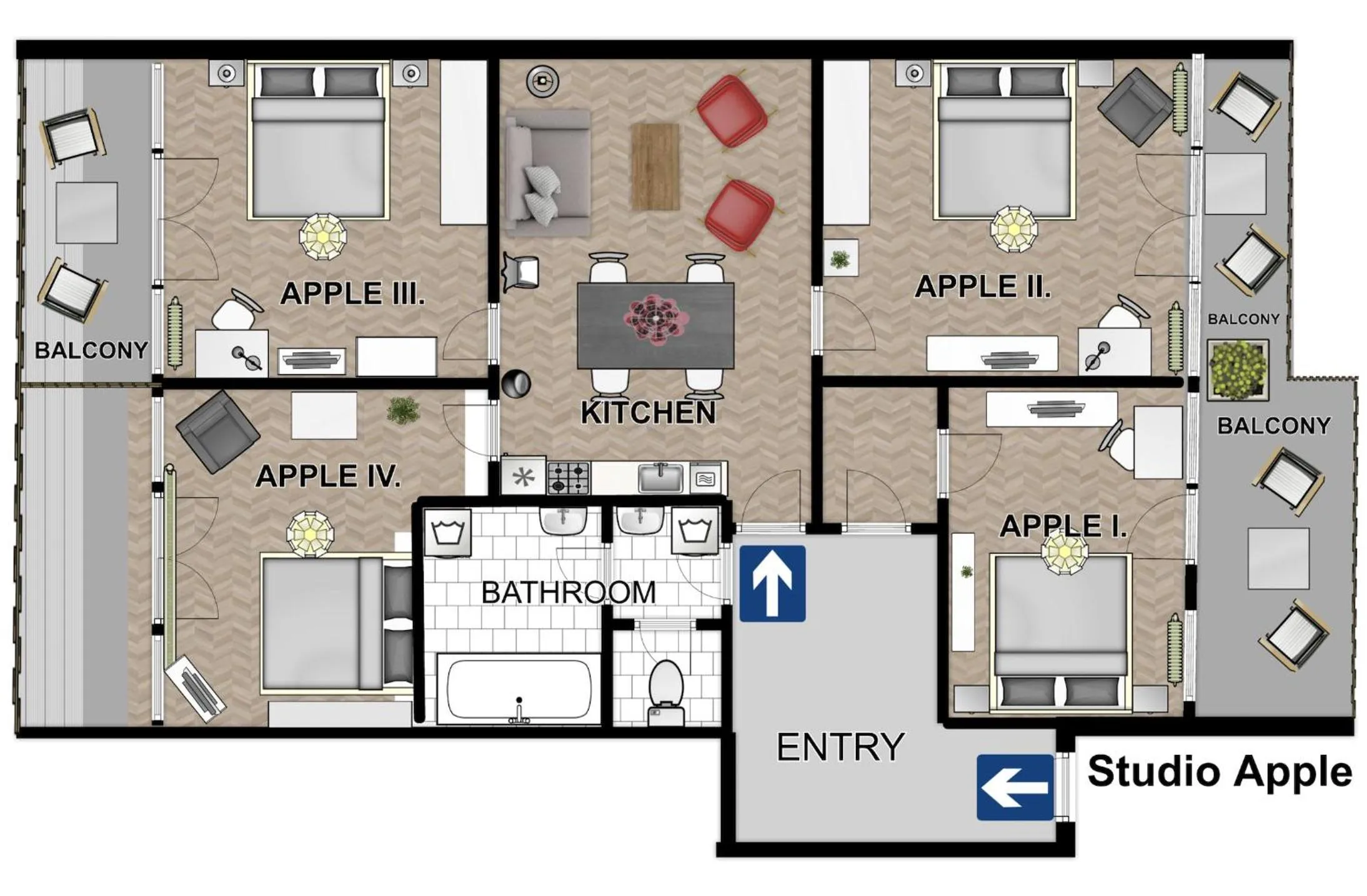 Floor plan in New Town - Apple Apartments