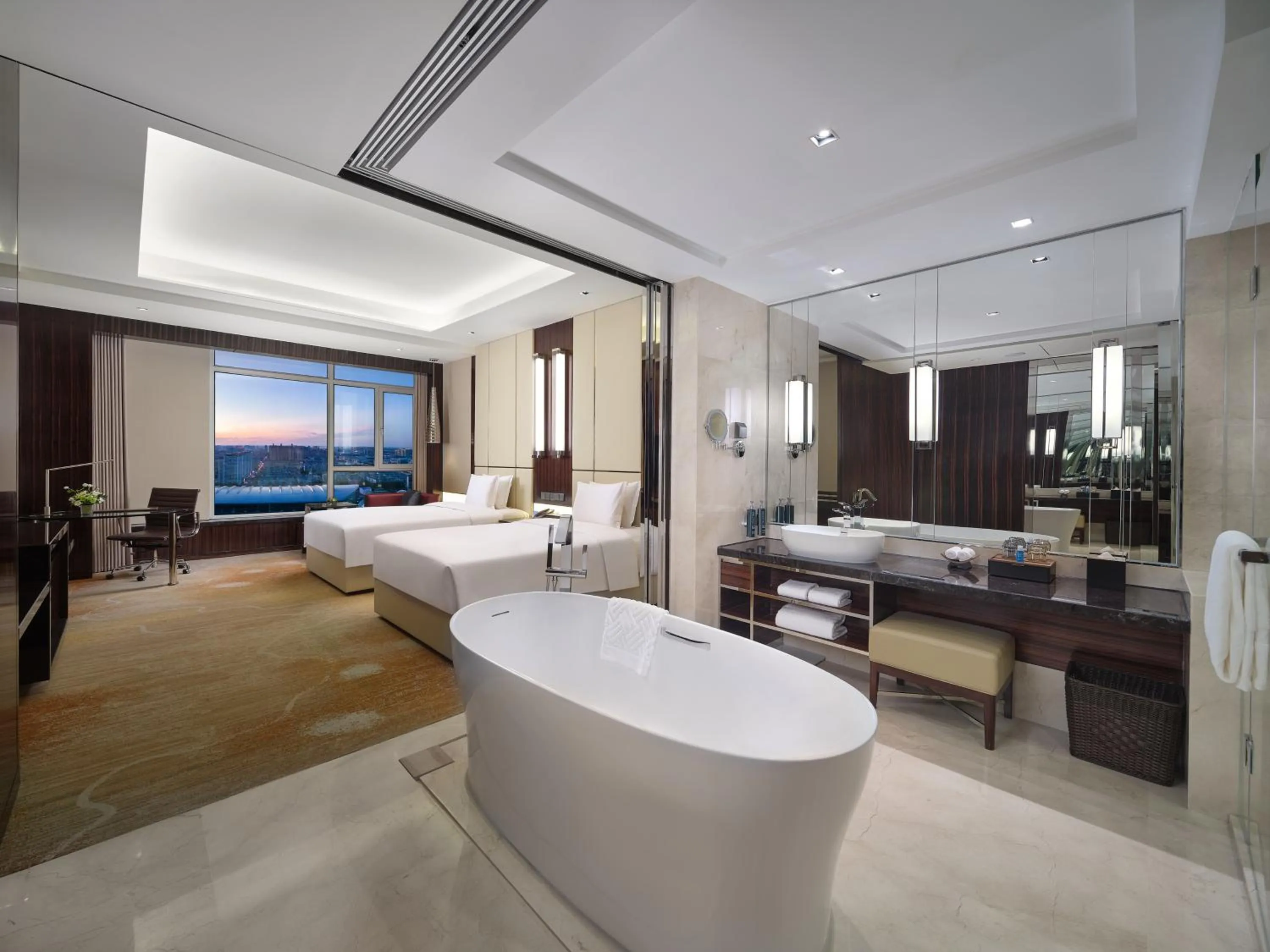 Bathroom, Bed in Hilton Harbin Exhibition Center