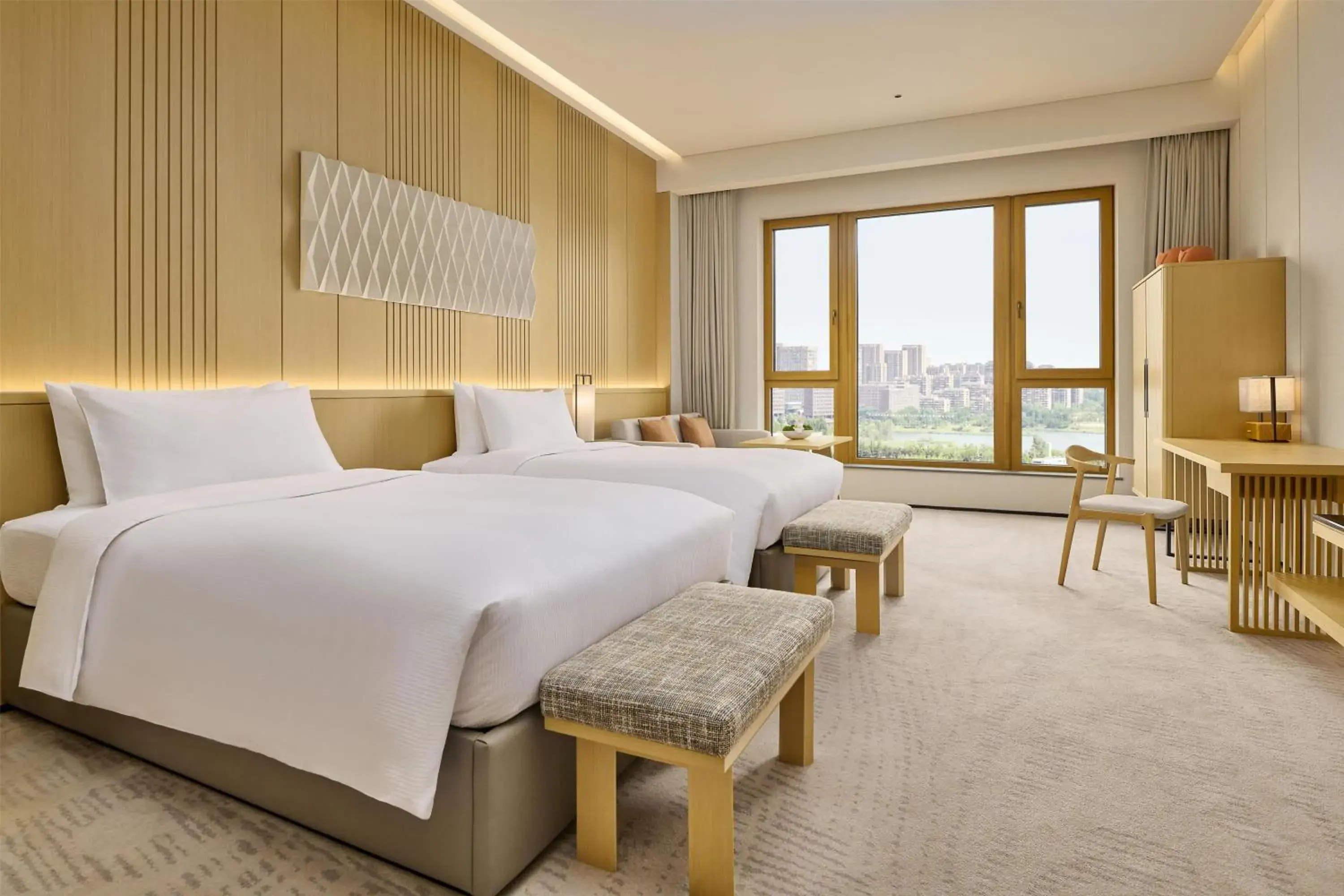 Bed in Secan Hotel Qingdao, Curio Collection By Hilton Bed in Secan Hotel Qingdao, Curio Collection By Hilton