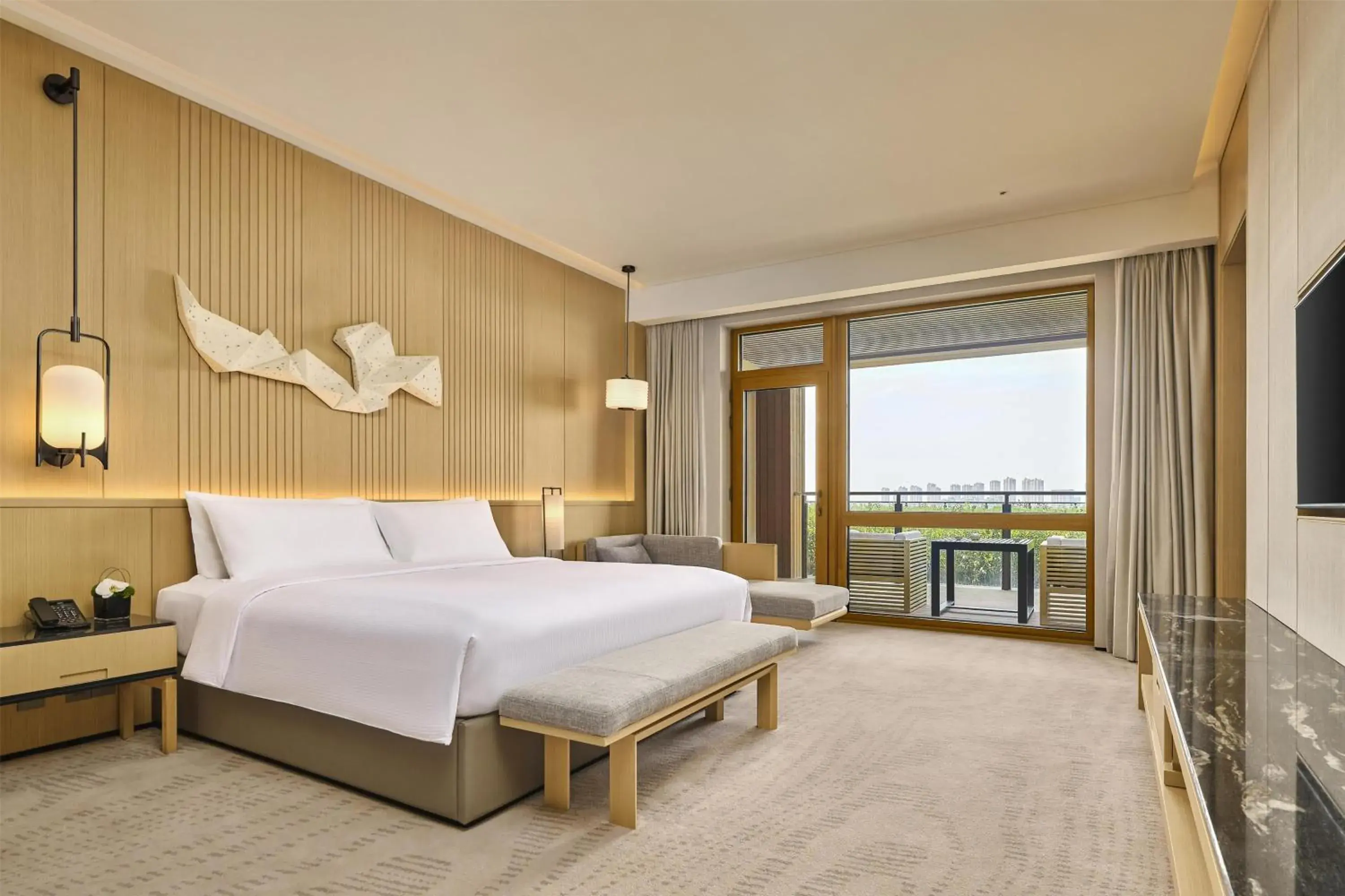 Bed in Secan Hotel Qingdao, Curio Collection By Hilton Bed in Secan Hotel Qingdao, Curio Collection By Hilton