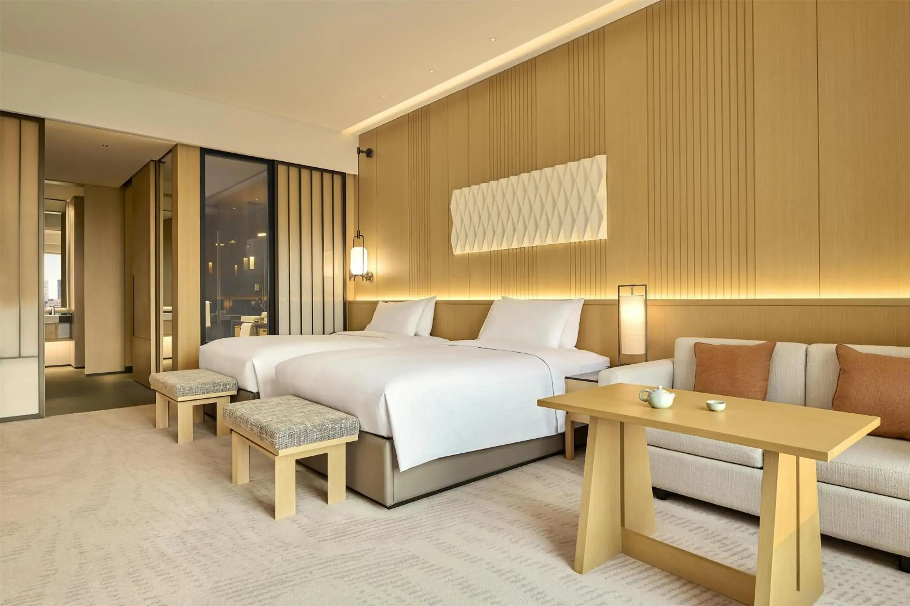 Bed in Secan Hotel Qingdao, Curio Collection By Hilton Bed in Secan Hotel Qingdao, Curio Collection By Hilton