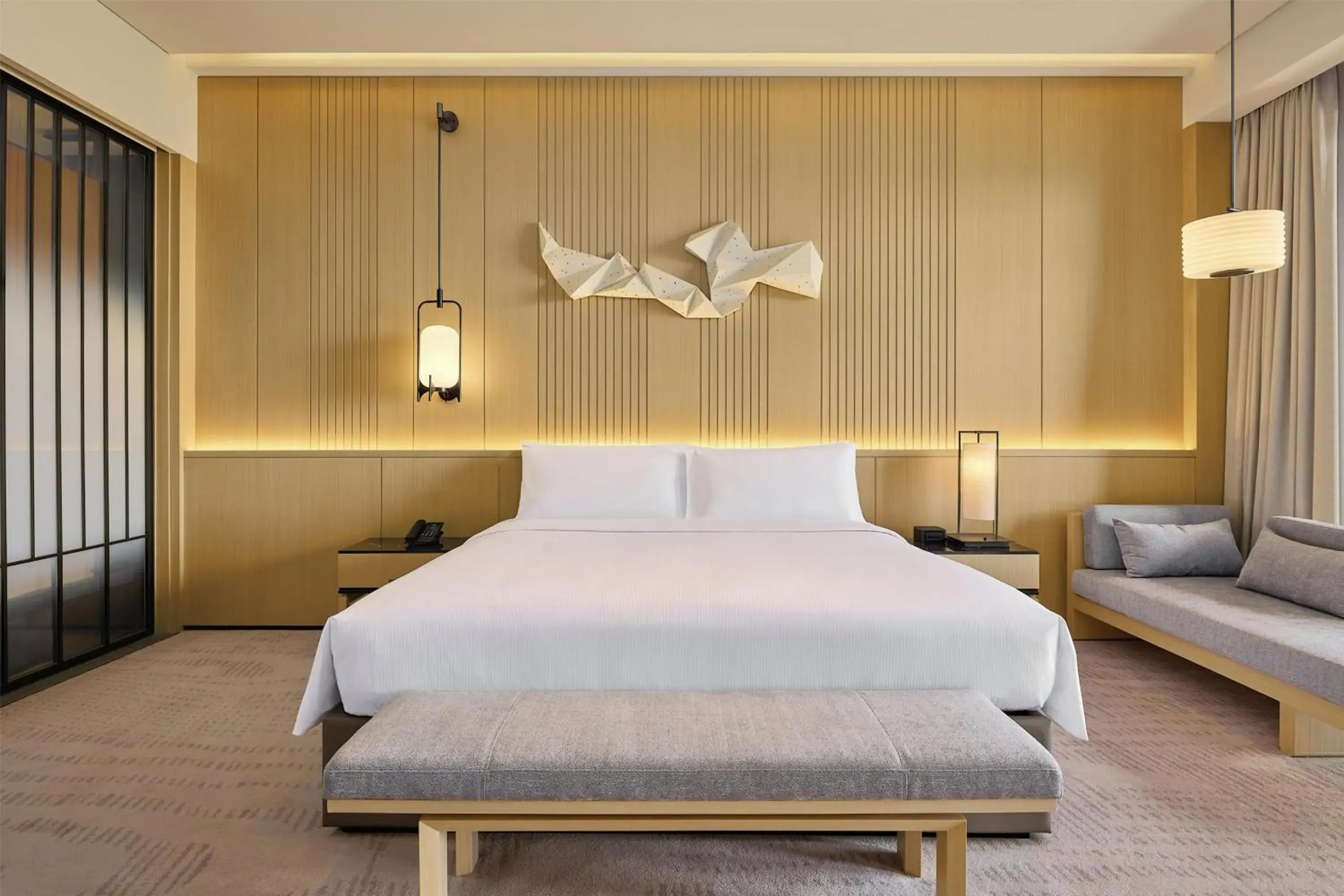 Bed in Secan Hotel Qingdao, Curio Collection By Hilton Bed in Secan Hotel Qingdao, Curio Collection By Hilton