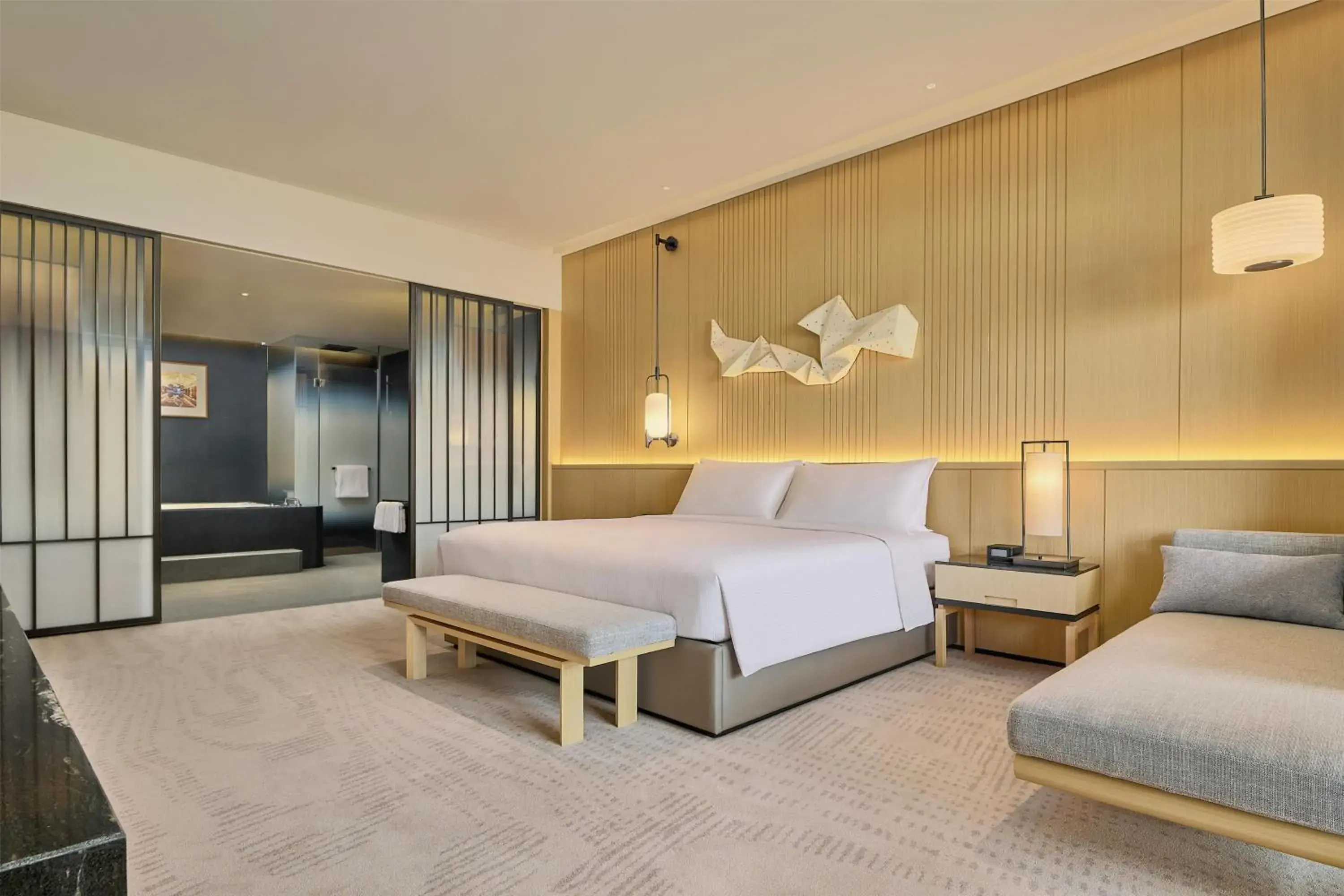 Bed in Secan Hotel Qingdao, Curio Collection By Hilton Bed in Secan Hotel Qingdao, Curio Collection By Hilton