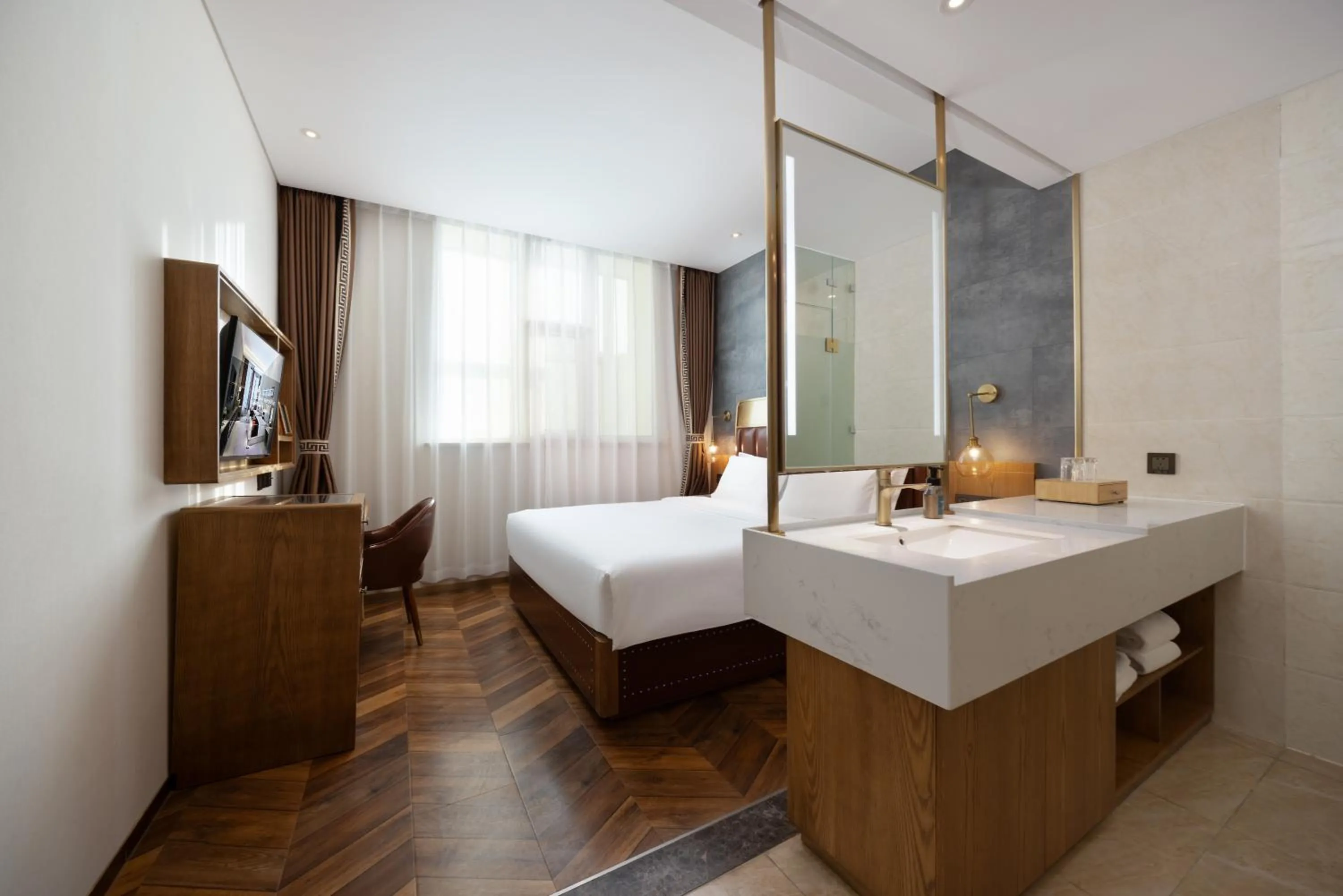 Photo of the whole room, Bed in Beijing TangFu Chinese Culture Boutique Hotel Sanlitun Embassy Area