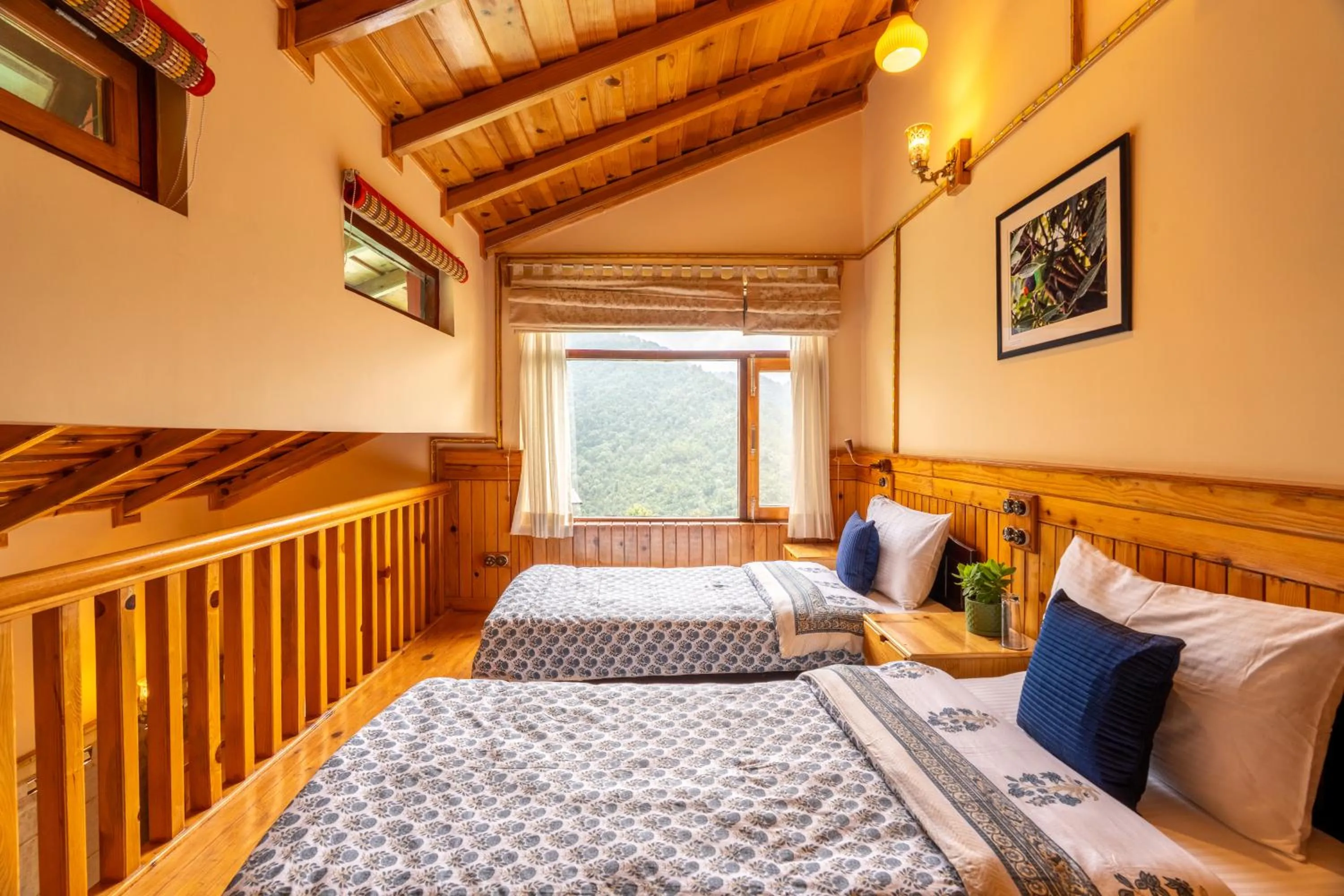 Bed in Parvada Bungalows