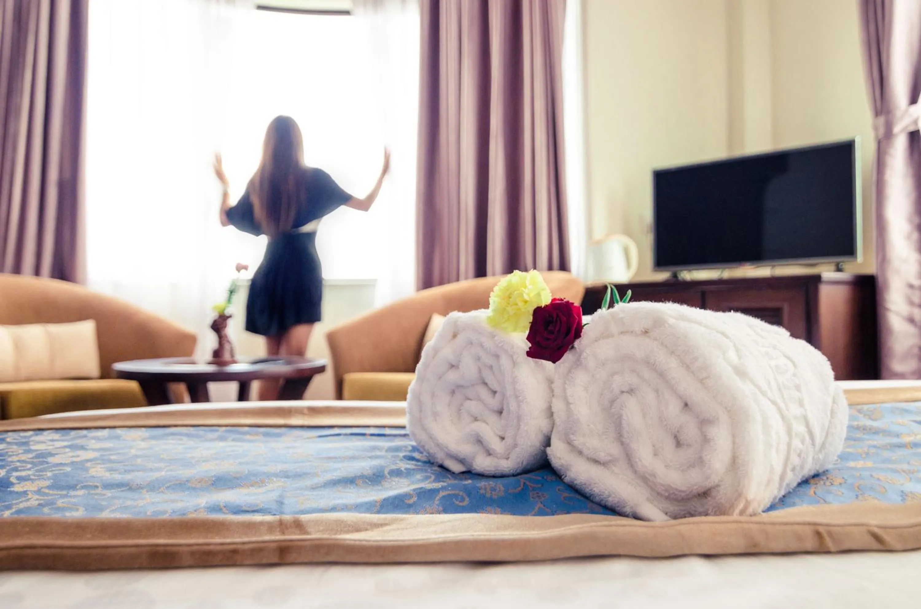 Decorative detail, Bed in Dahlia Boutique Hotel