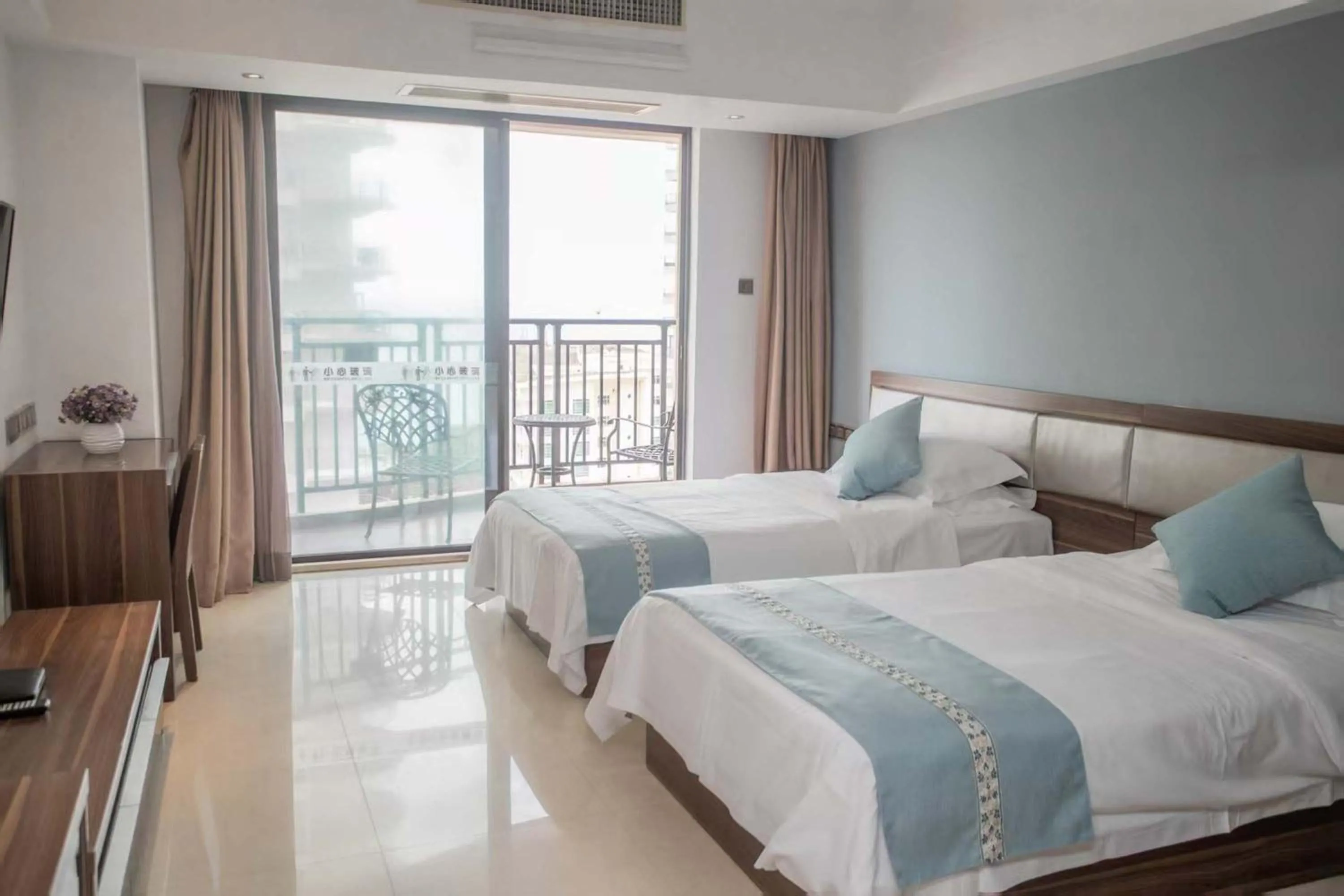 View (from property/room), Bed in Sanya Xintai Seaview Hotel