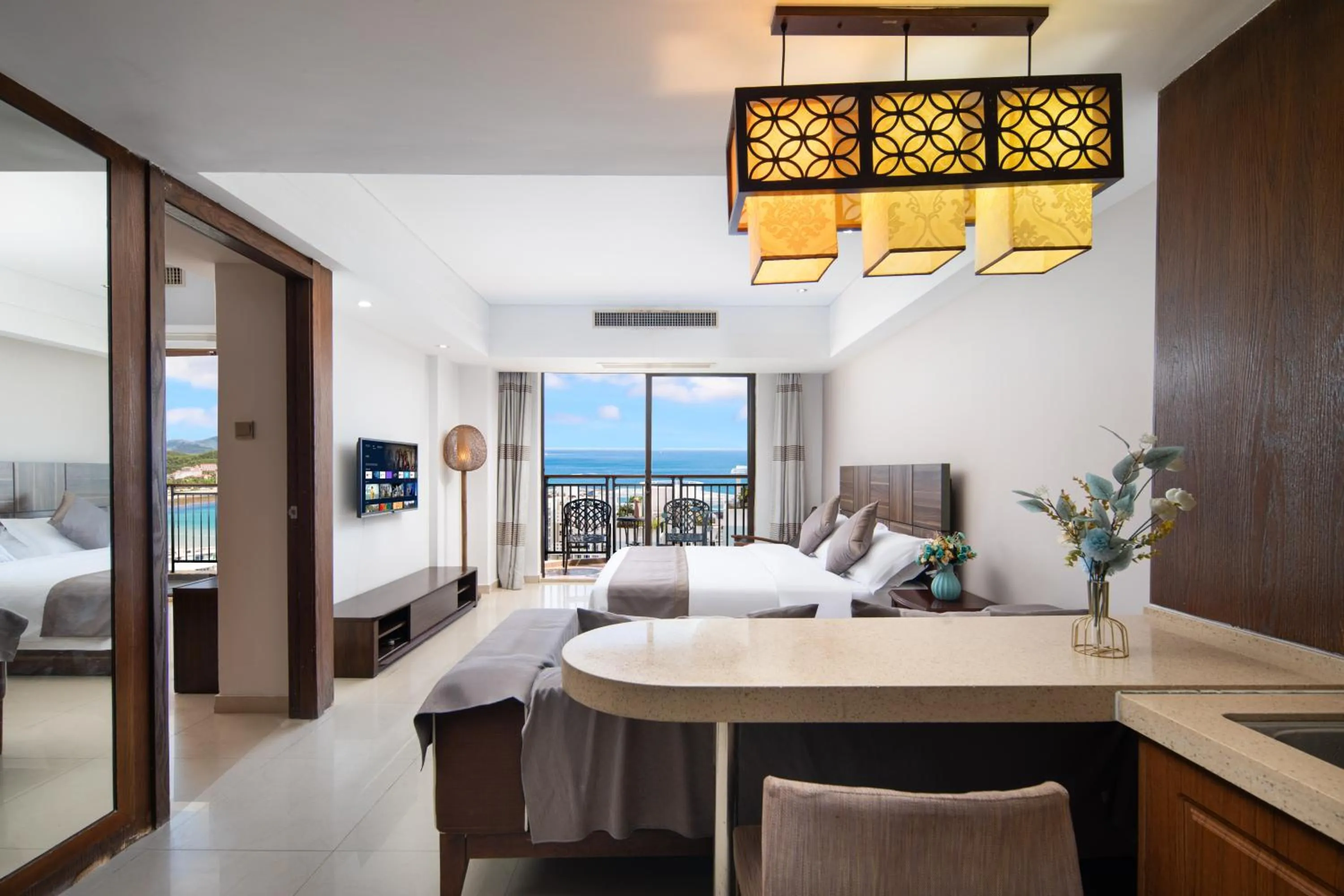 Living room, Bed in Sanya Xintai Seaview Hotel