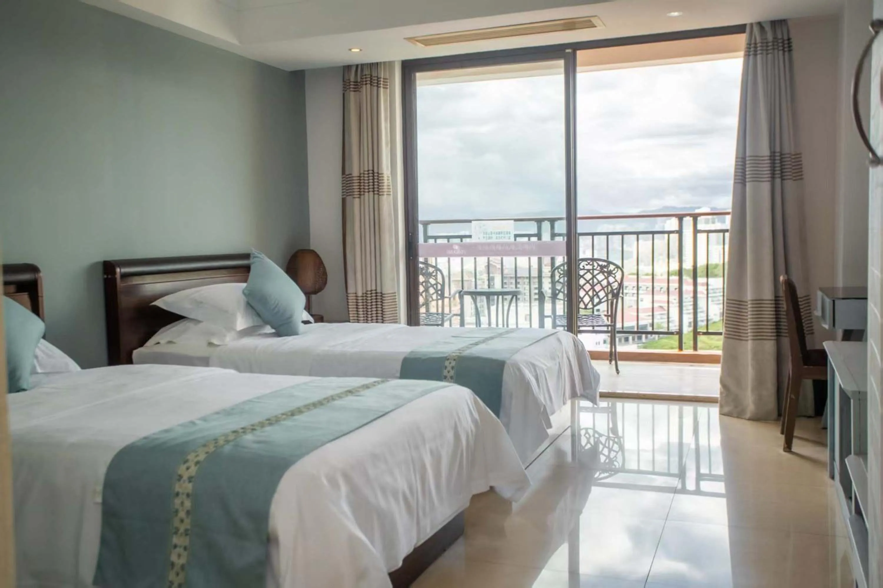 View (from property/room), Bed in Sanya Xintai Seaview Hotel