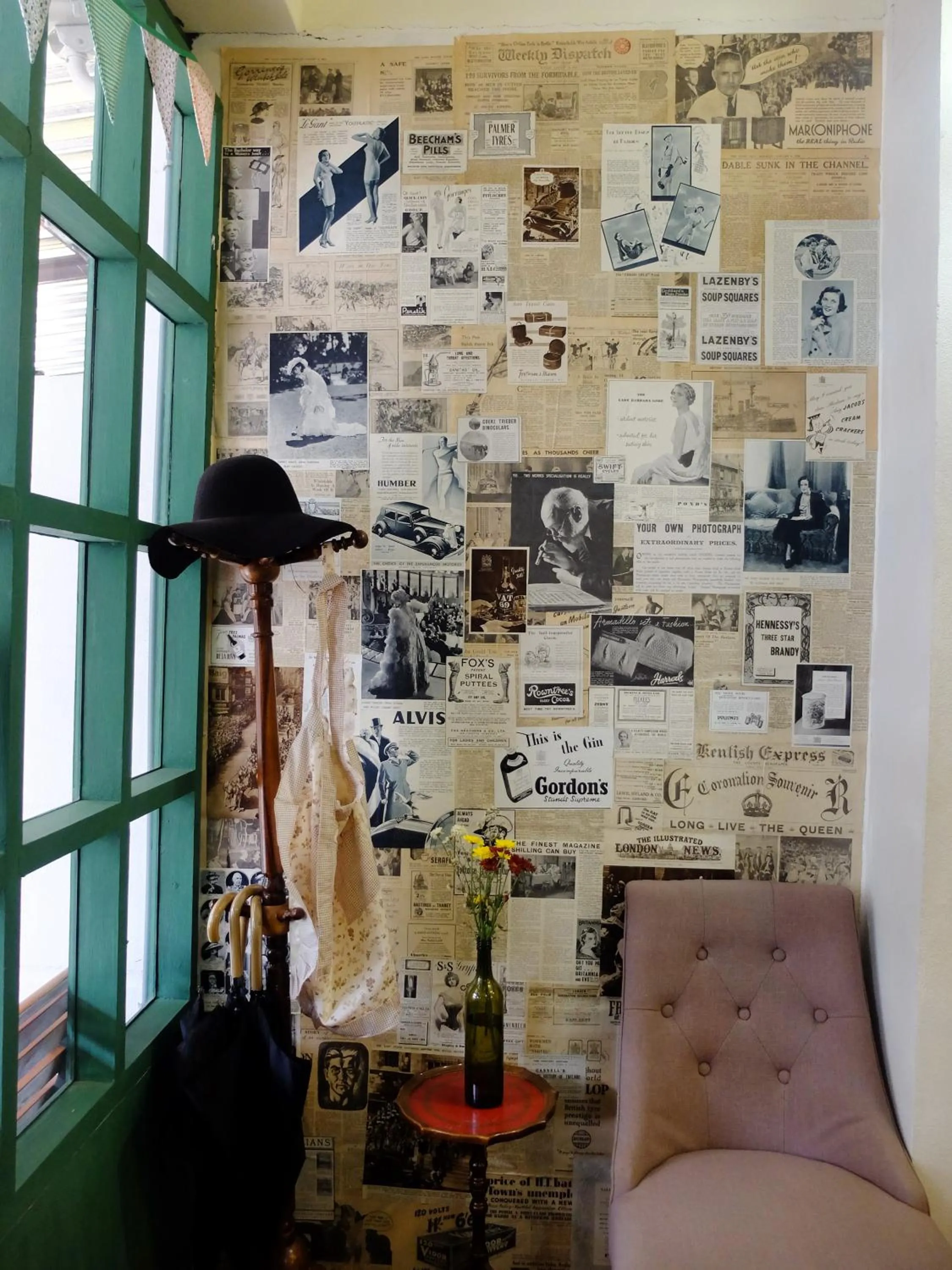 Seating area in The London Tearoom