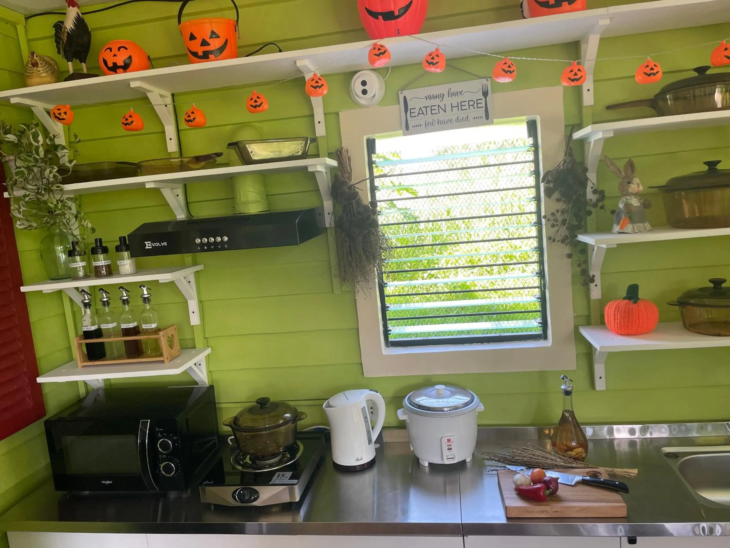 Kitchen or kitchenette in Madie's Place B&B with Private Pool in Santa Rosa near Enchanted Kingdom