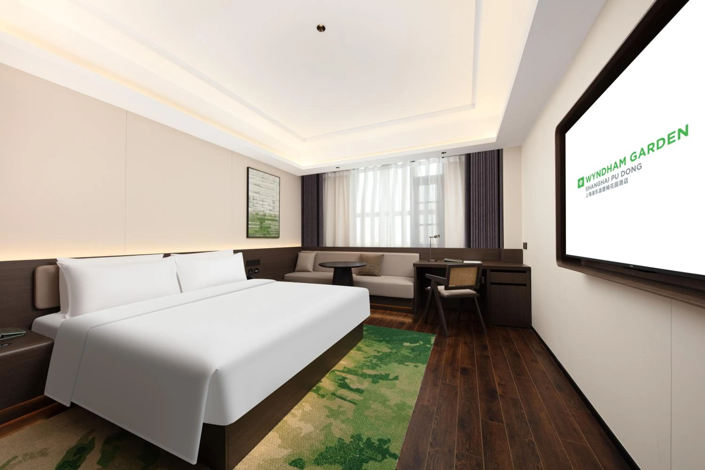 Photo of the whole room, Bed in 上海浦东温德姆花园酒店 Wyndham Garden Shanghai Pudong