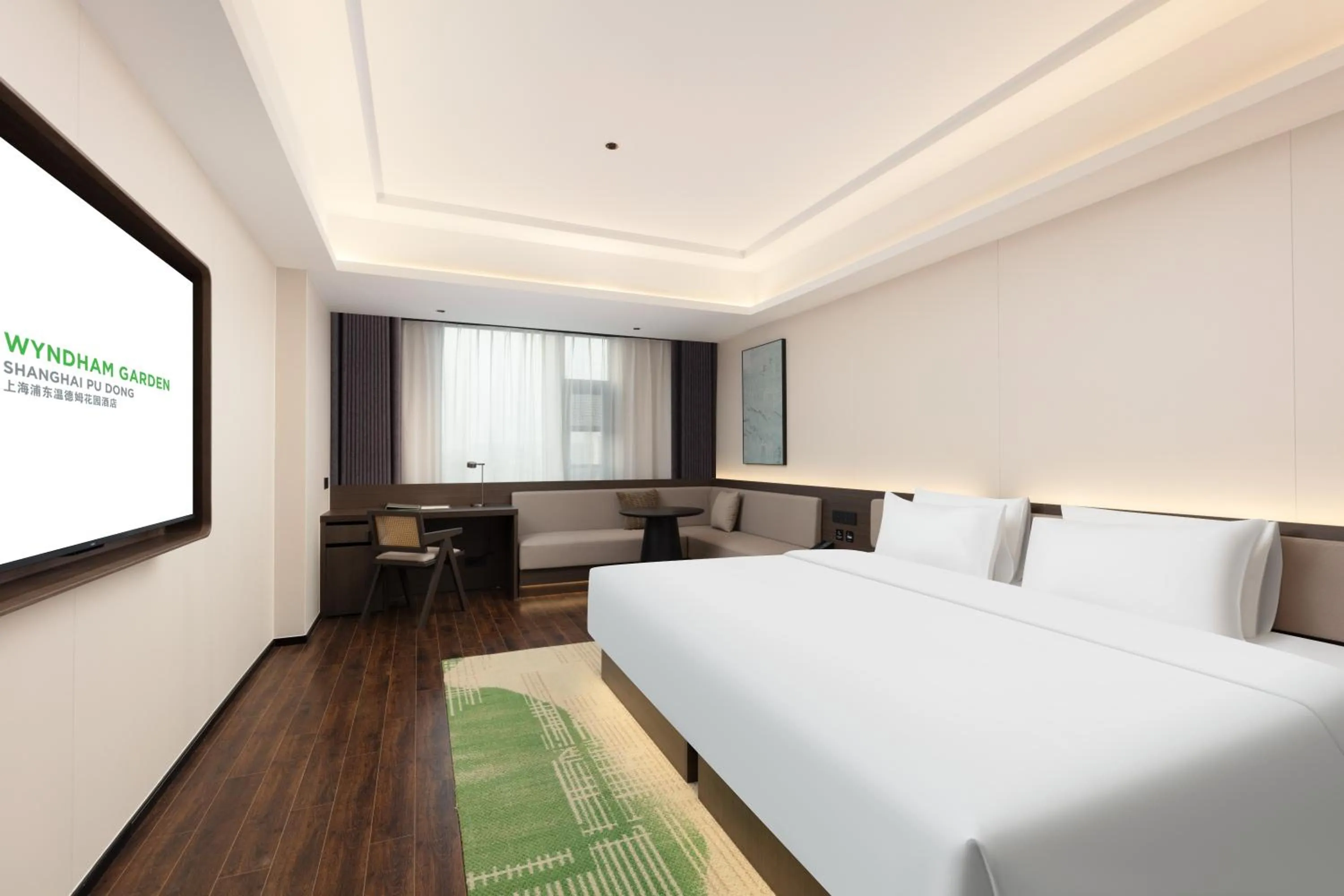 Photo of the whole room, Bed in 上海浦东温德姆花园酒店 Wyndham Garden Shanghai Pudong