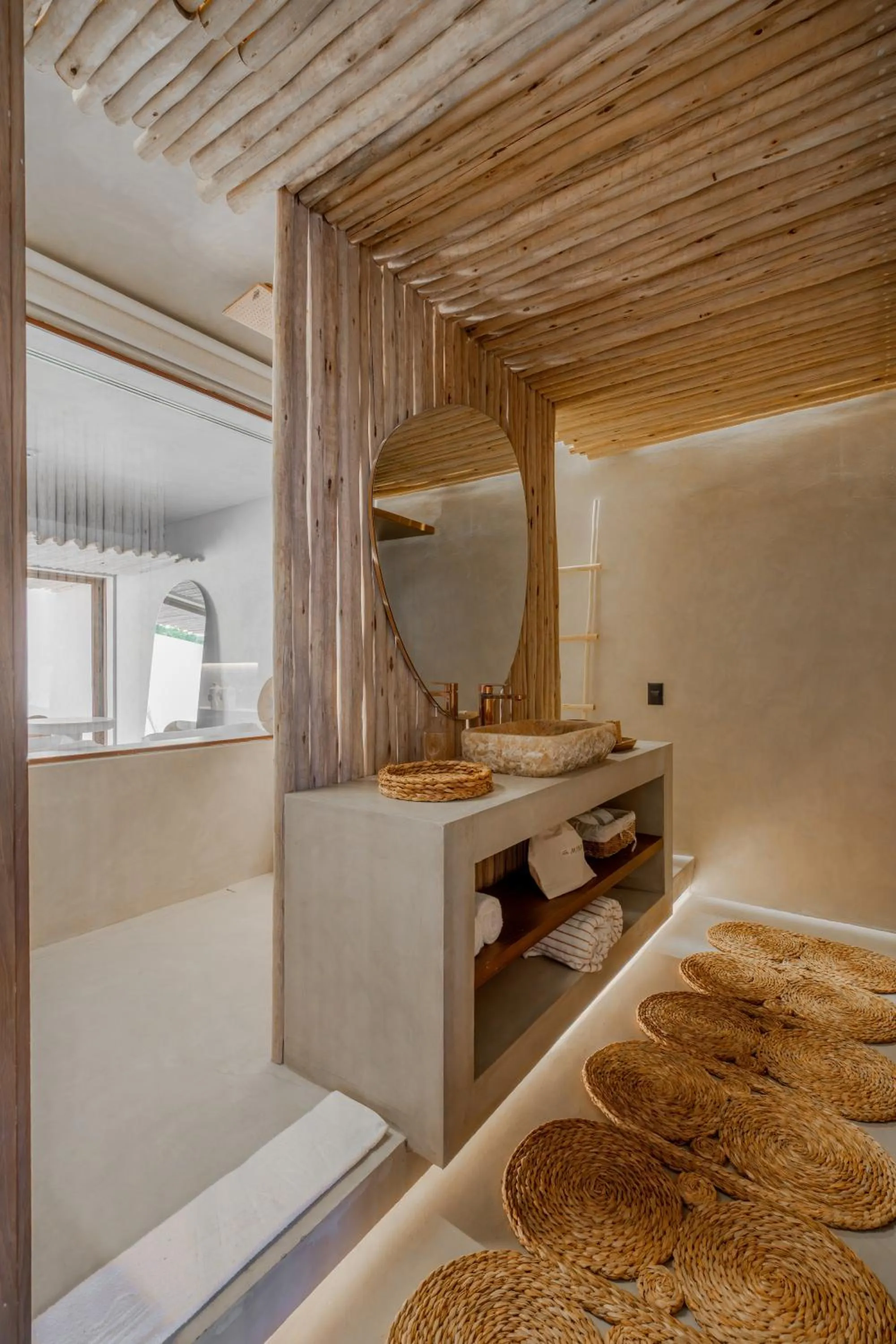 Bathroom, Bed in Mana Cumbuco Hotel